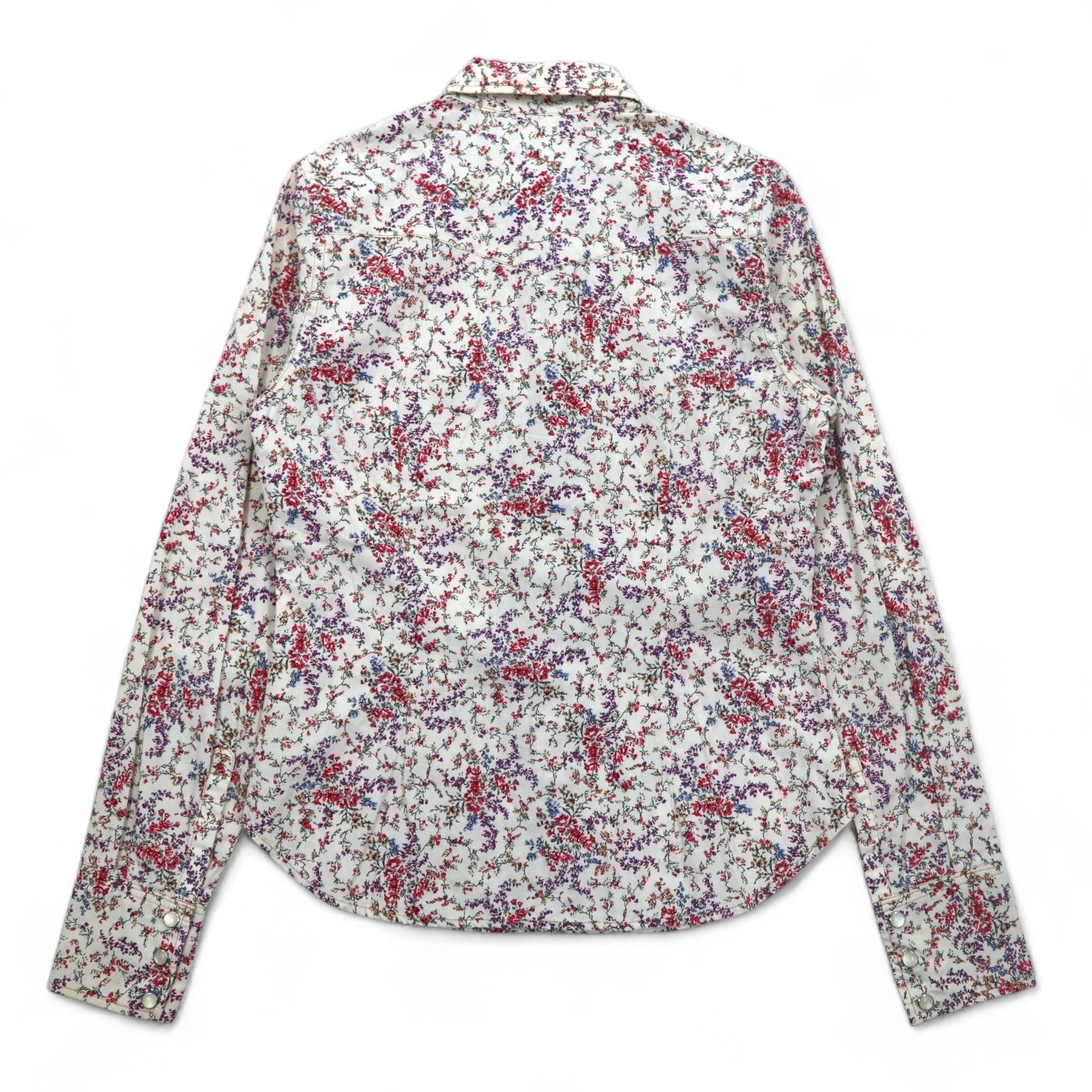 POLO JEANS CO. RALPH LAUREN Camicia western floreale S bianca con bottoni a pressione