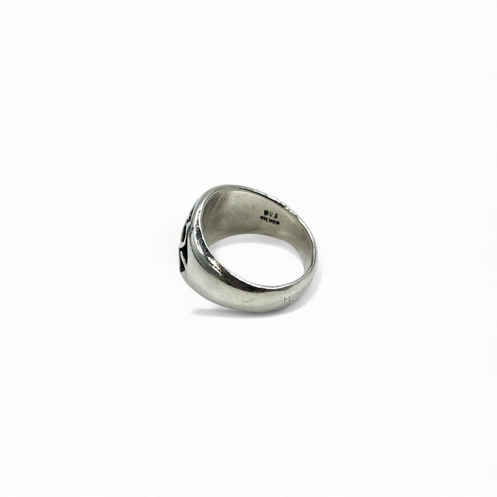 Vintage Silver Signet Ring シグネット フレア クロス リング 指輪 17号 シルバー 925 ゴシック