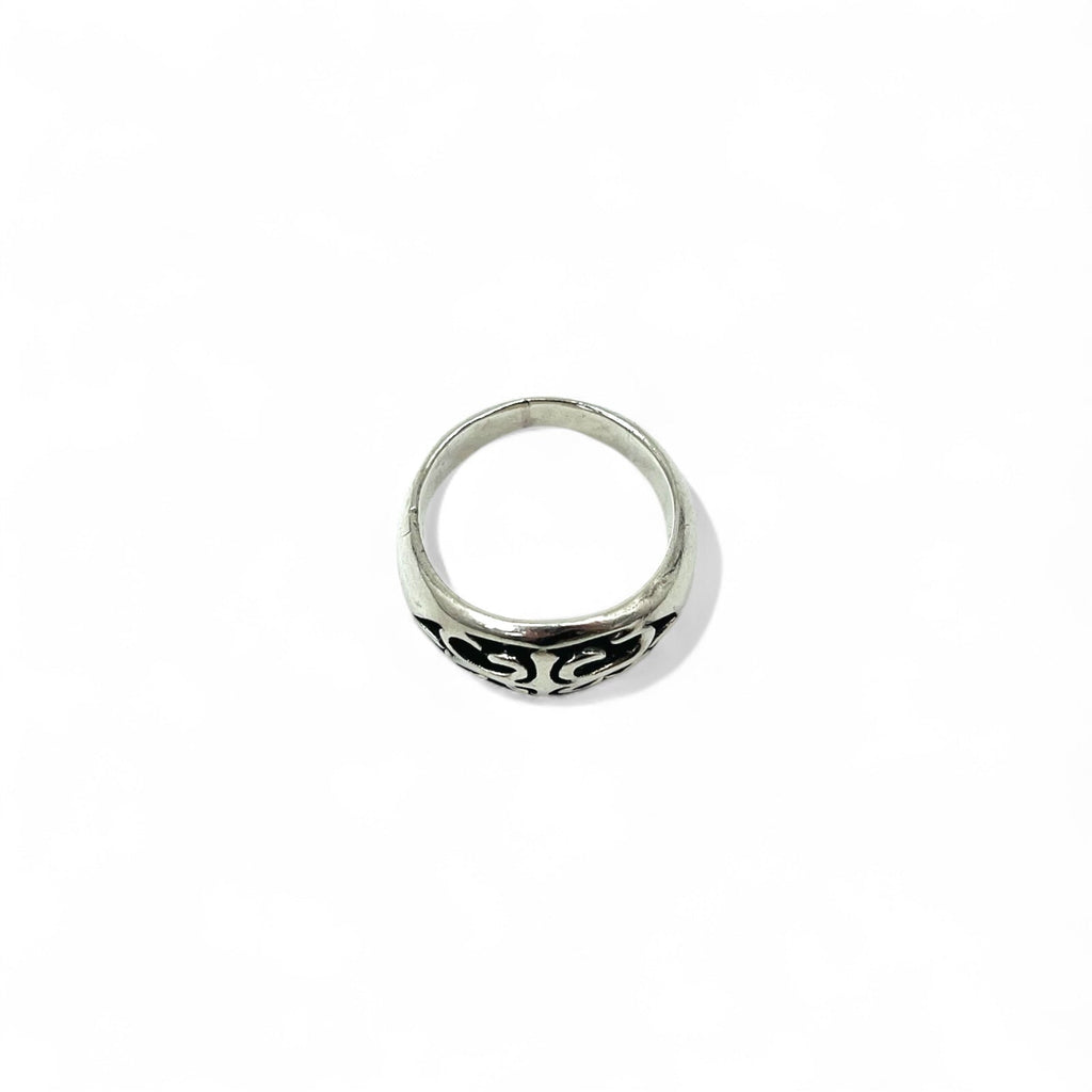 Vintage Silver Signet Ring シグネット フレア クロス リング 指輪 17号 シルバー 925 ゴシック