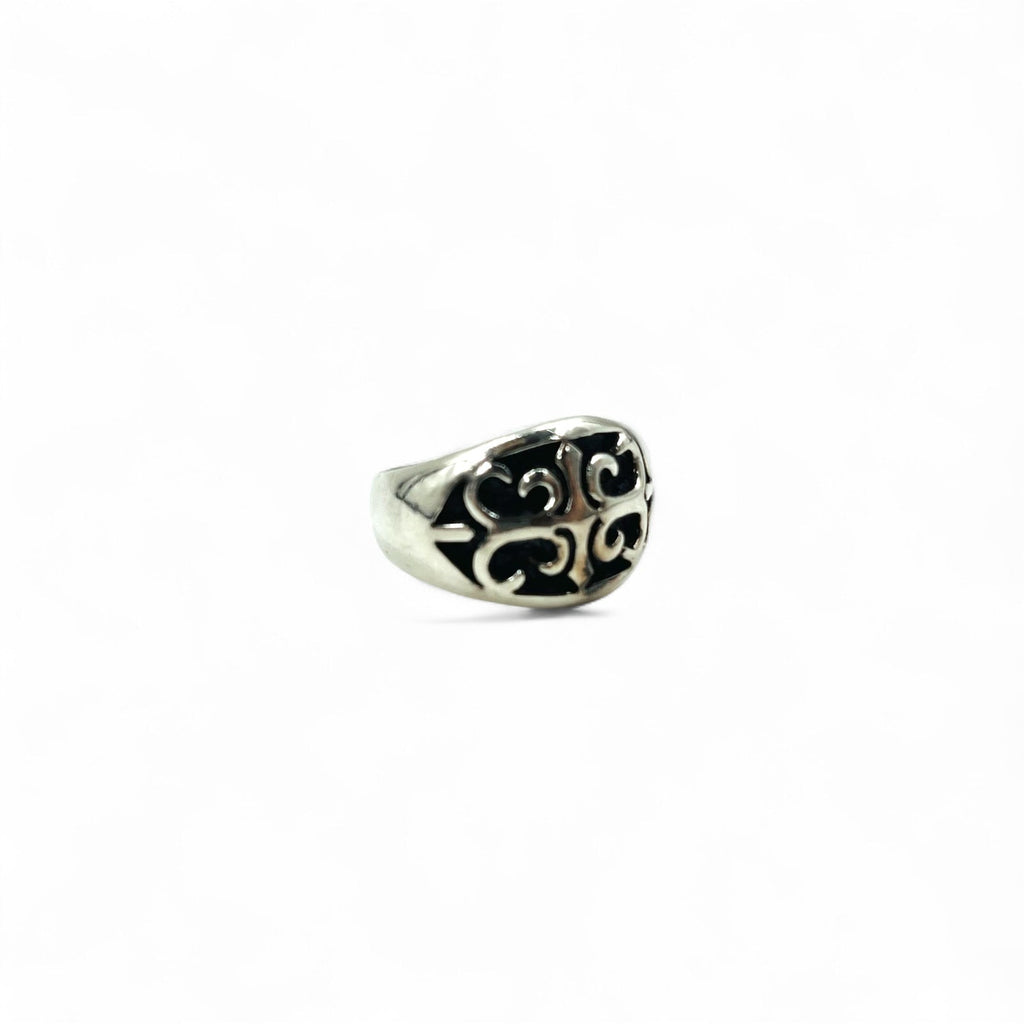 Vintage Silver Signet Ring シグネット フレア クロス リング 指輪 17号 シルバー 925 ゴシック