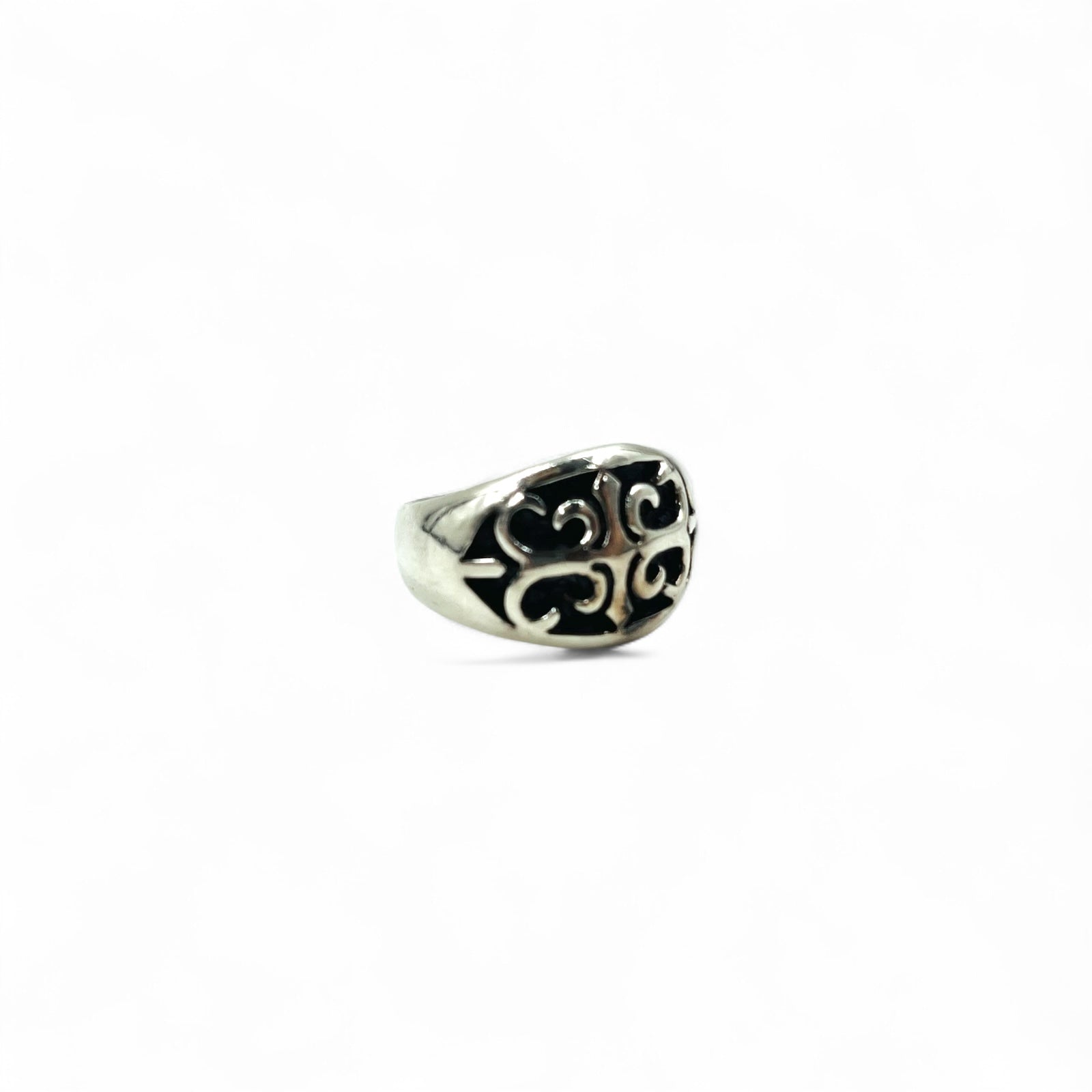 Vintage Silver Signet Ring シグネット フレア クロス リング 指輪 17号 シルバー 925 ゴシック