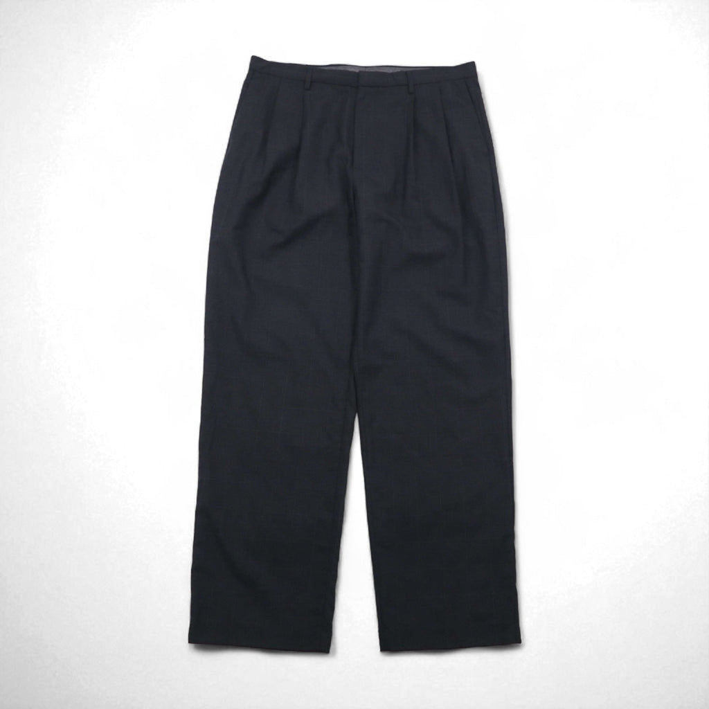 NAUTICA RIGGER Pantaloni ampi a pieghe in lana a quadri, vestibilità classica, taglia L, colore grigio