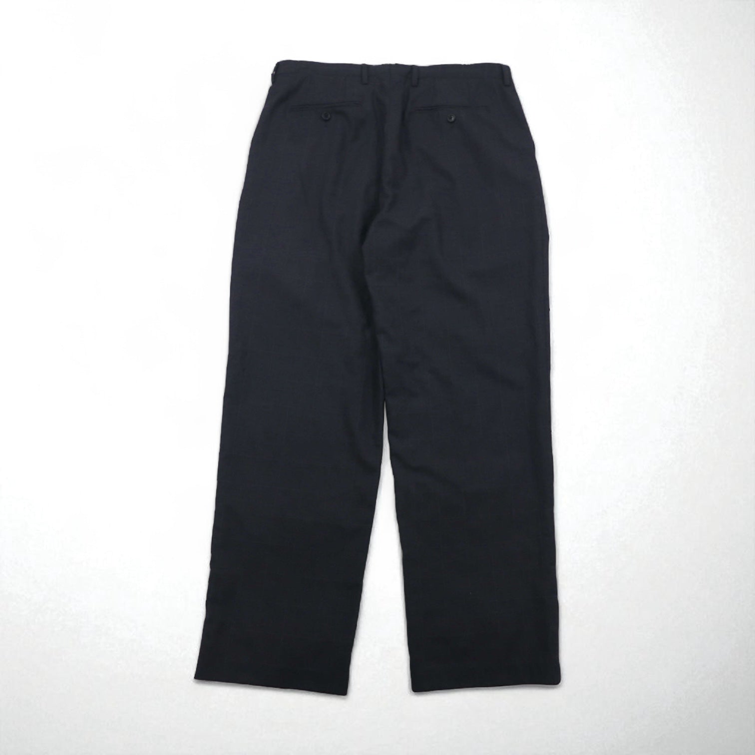 NAUTICA RIGGER Pantaloni ampi a pieghe in lana a quadri, vestibilità classica, taglia L, colore grigio