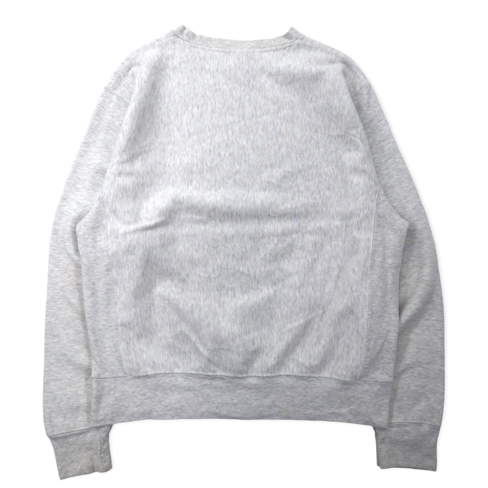 J AMERICA Felpa stampata college L grigia cotone misto poliestere GLEN LAKE MICHIGAN oversize reverse weave