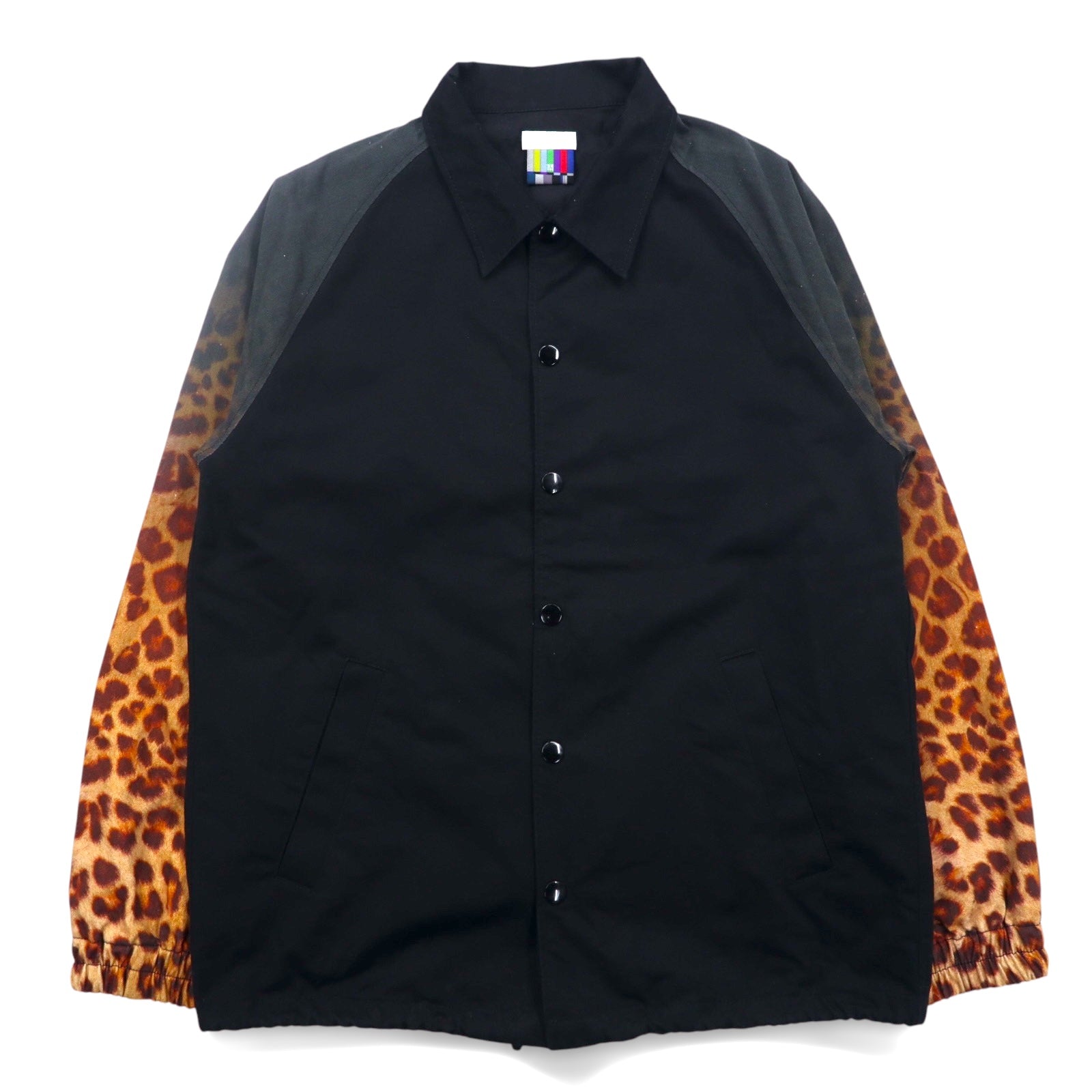 FACETASM Giacca Coach Leopardata M Nera Cotone HT-JK-M05