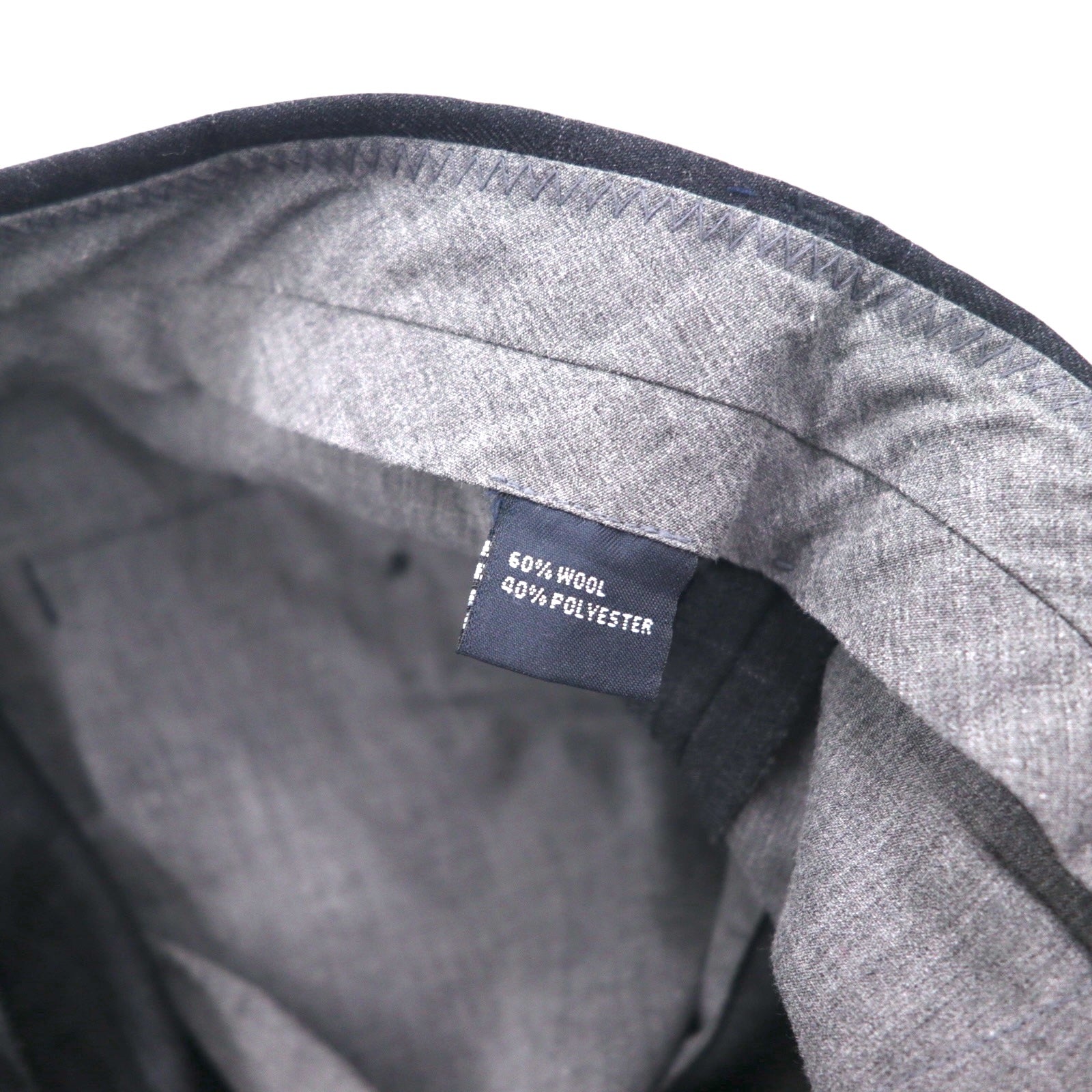 NAUTICA RIGGER Pantaloni ampi a pieghe in lana a quadri, vestibilità classica, taglia L, colore grigio