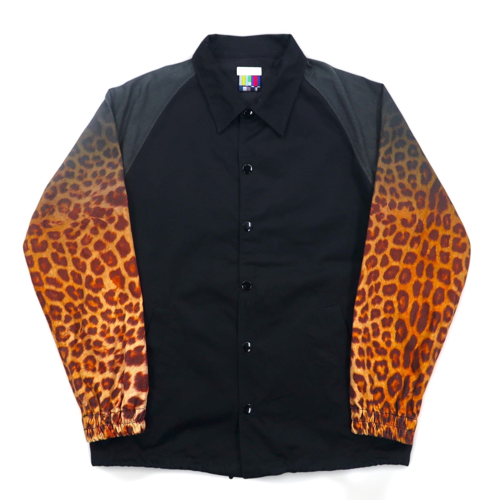 FACETASM Giacca Coach Leopardata M Nera Cotone HT-JK-M05