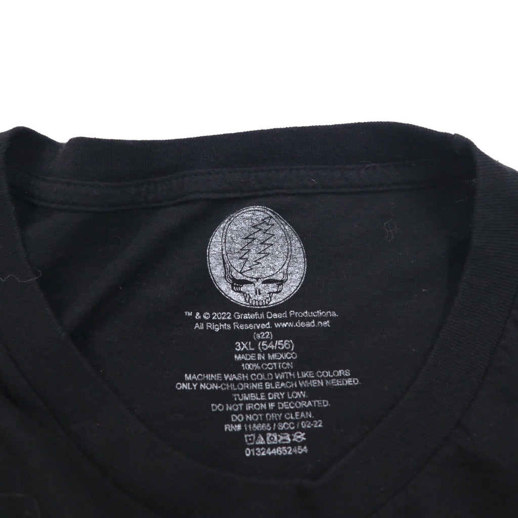 Grateful Dead Dancing Bear T-shirt da band 3XL nero cotone made in Mexico
