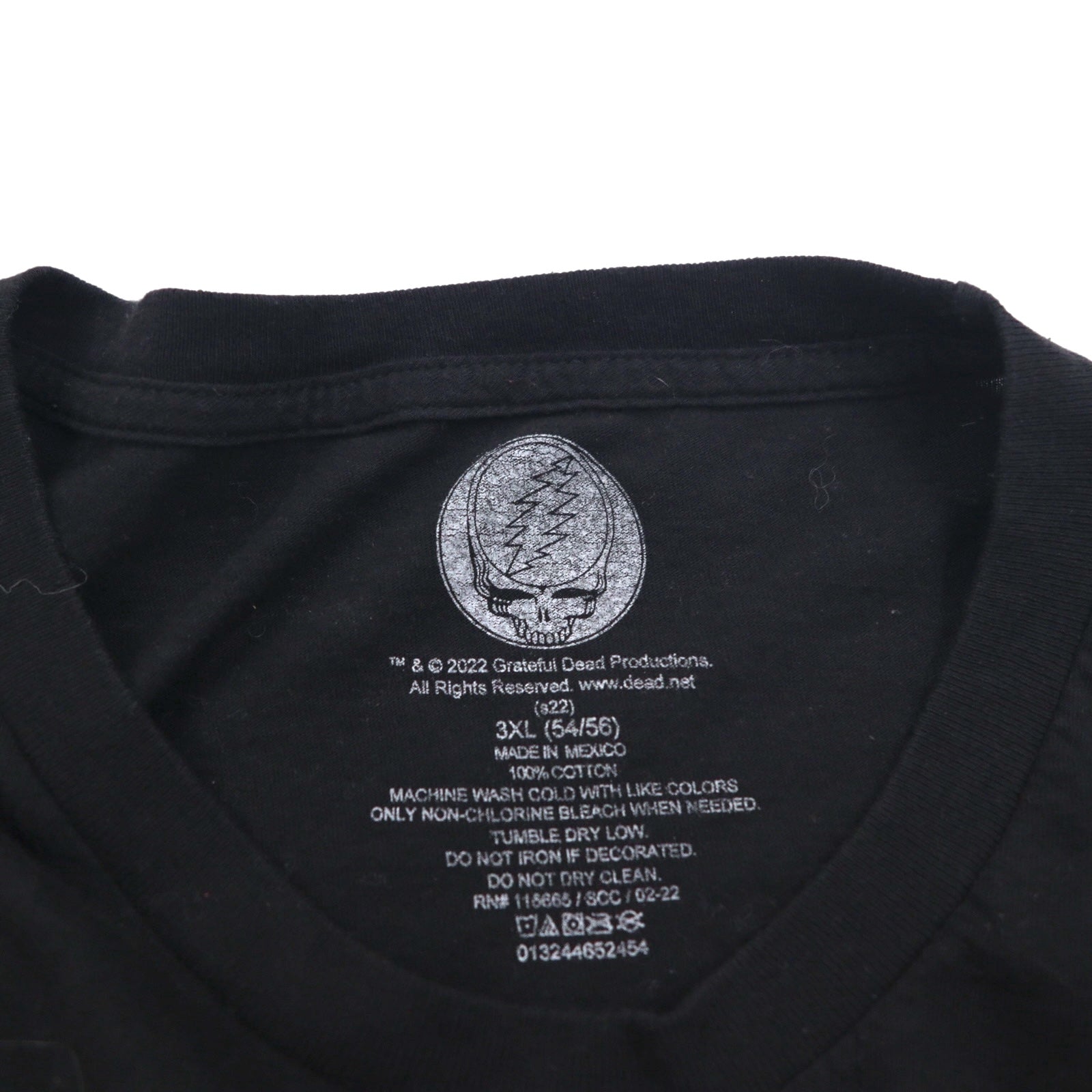 Grateful Dead Dancing Bear T-shirt da band 3XL nero cotone made in Mexico