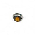 Anello Vintage in Ambra Argento Ovale Pietra Ambra Anello Misura 17 Argento 925
