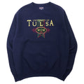 JAN SPORT USA 90s felpa ricamata college M blu navy cotone interno felpato UNIVERSITY OF TULSA