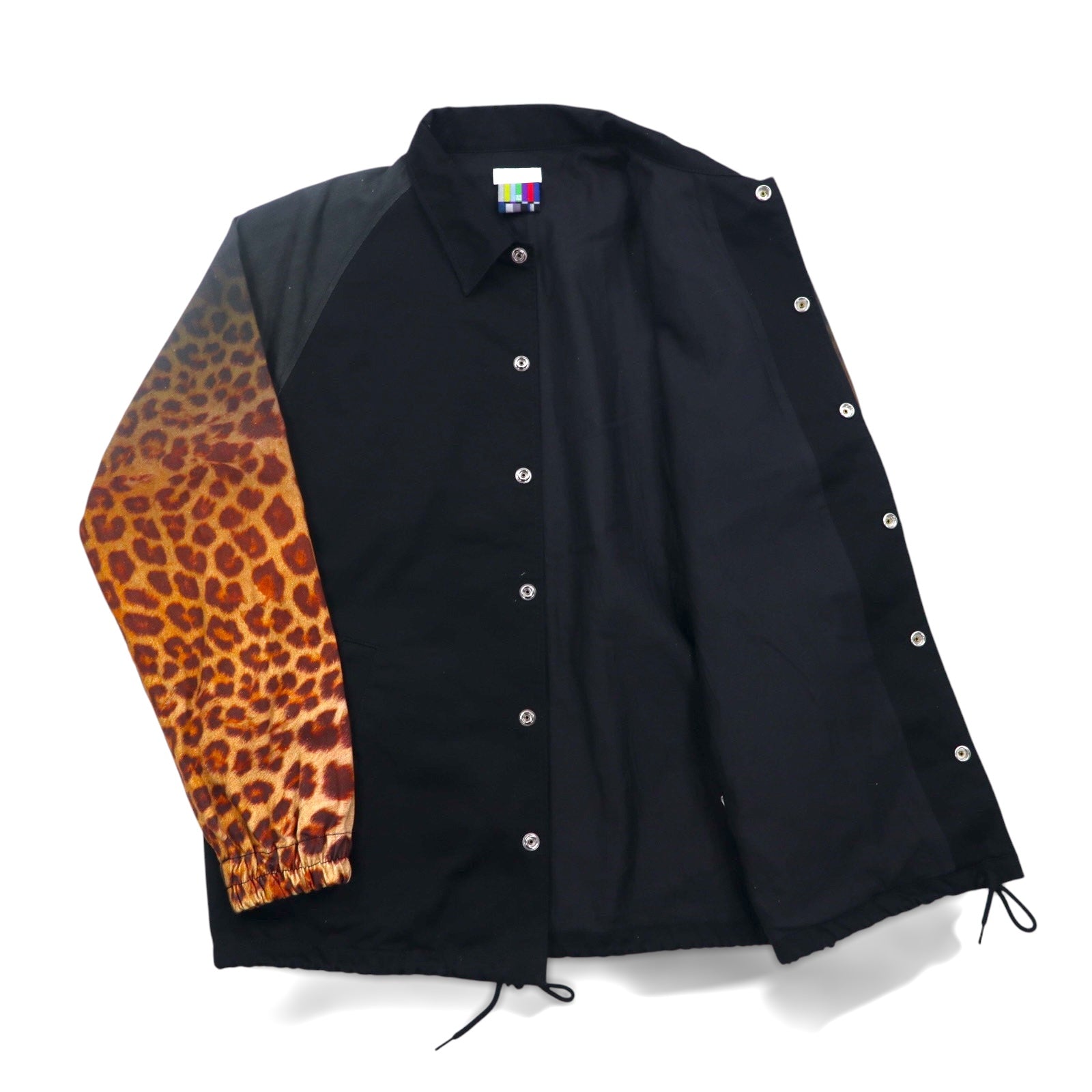 FACETASM Giacca Coach Leopardata M Nera Cotone HT-JK-M05