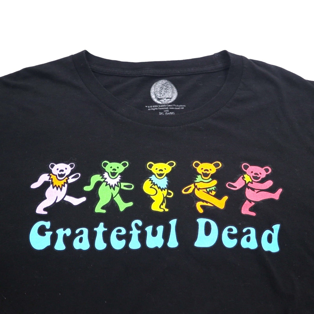 Grateful Dead Dancing Bear T-shirt da band 3XL nero cotone made in Mexico