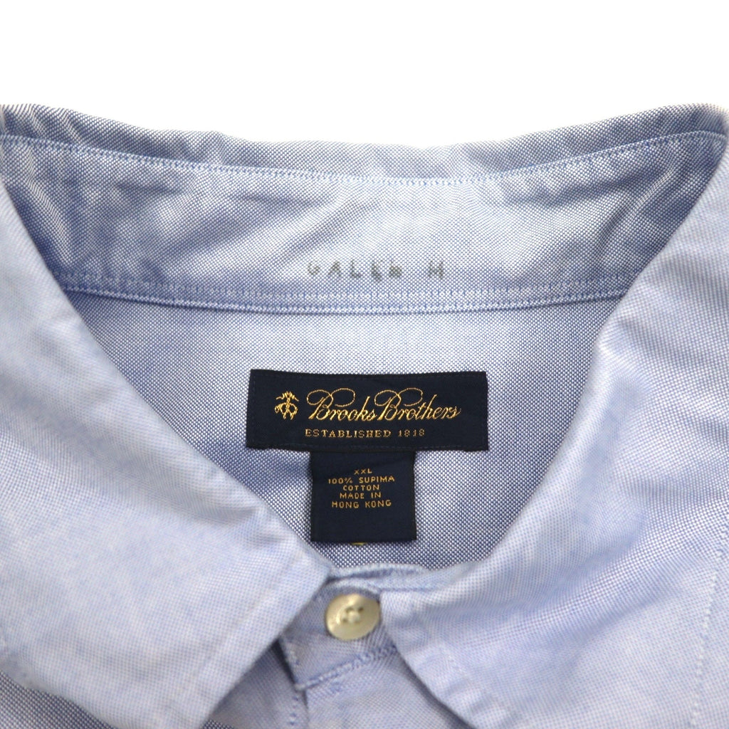 Brooks Brothers スーピマコットン オックスフォード ボタンダウンシャツ 2XL ブルー ビッグサイズ ワンポイントロゴ