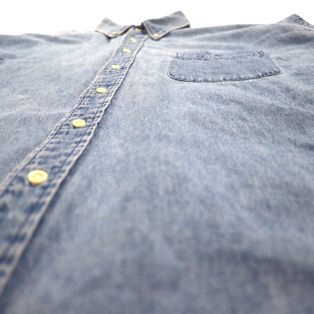 RALPH LAUREN 90年代 BIG SHIRT デニム ボタンダウンシャツ 2XL インディゴ ブルー スモールポニー刺繍 ビッグサイズ