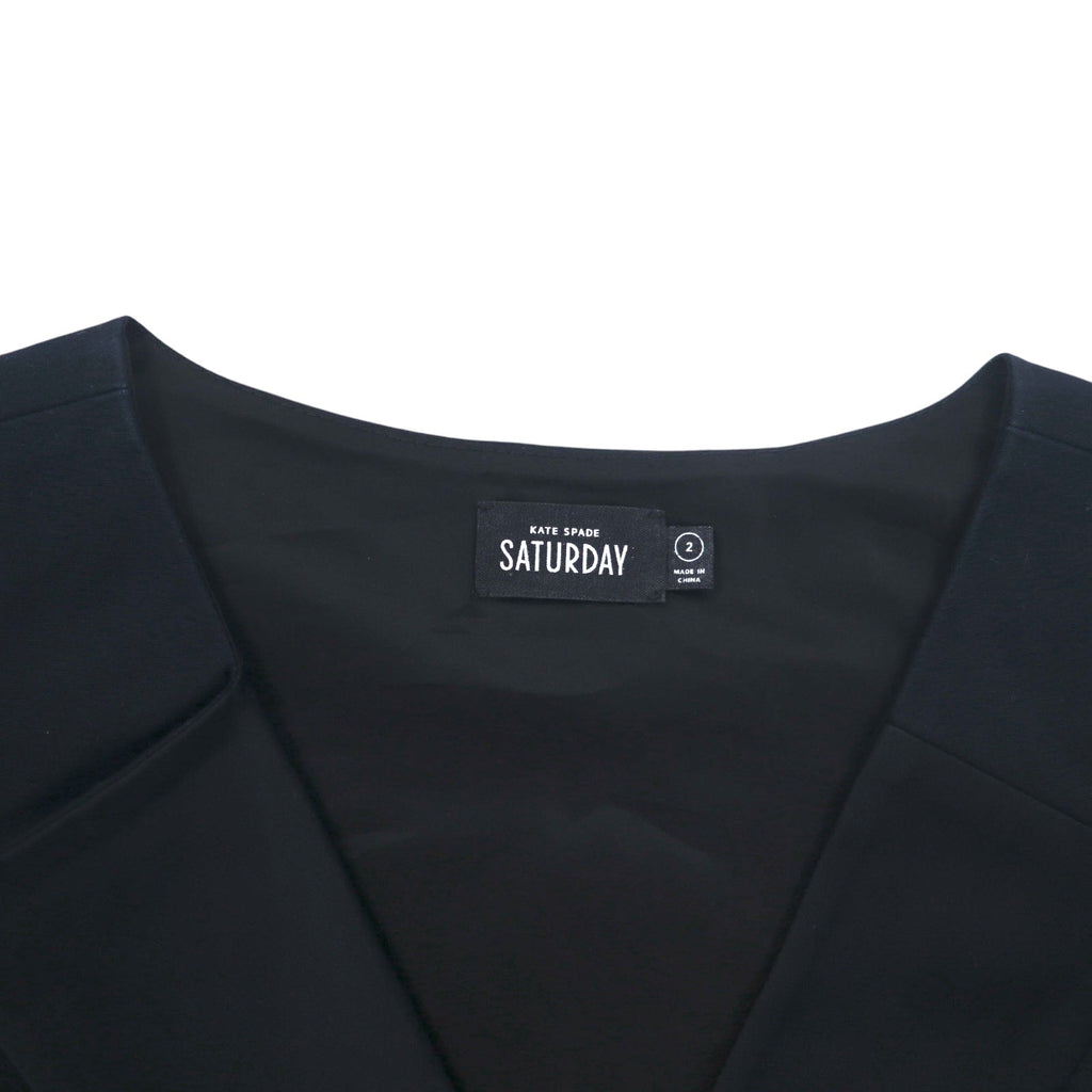 KATE SPADE SATURDAY カシュクール ワンピース M ブラック コットン