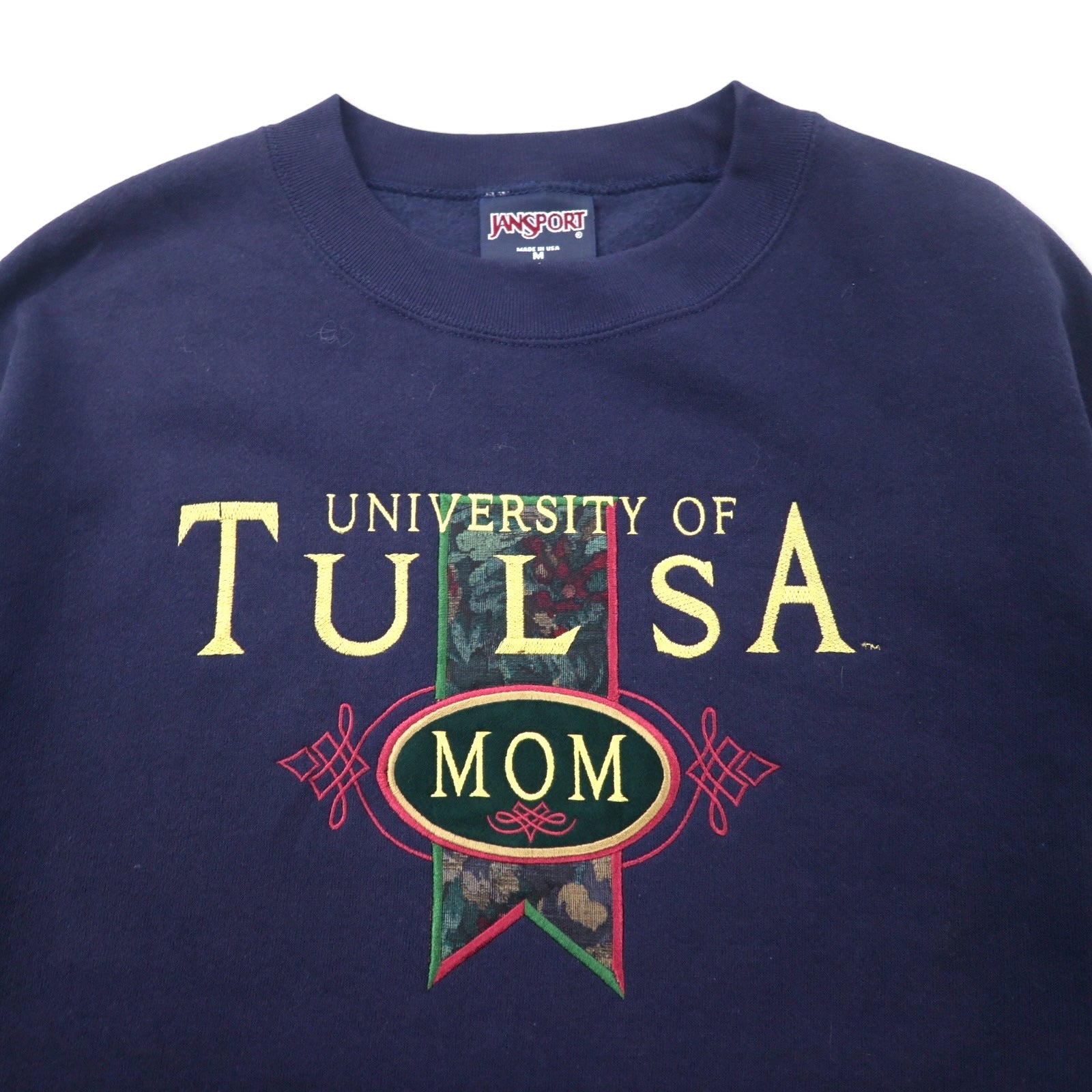 JAN SPORT USA 90s felpa ricamata college M blu navy cotone interno felpato UNIVERSITY OF TULSA