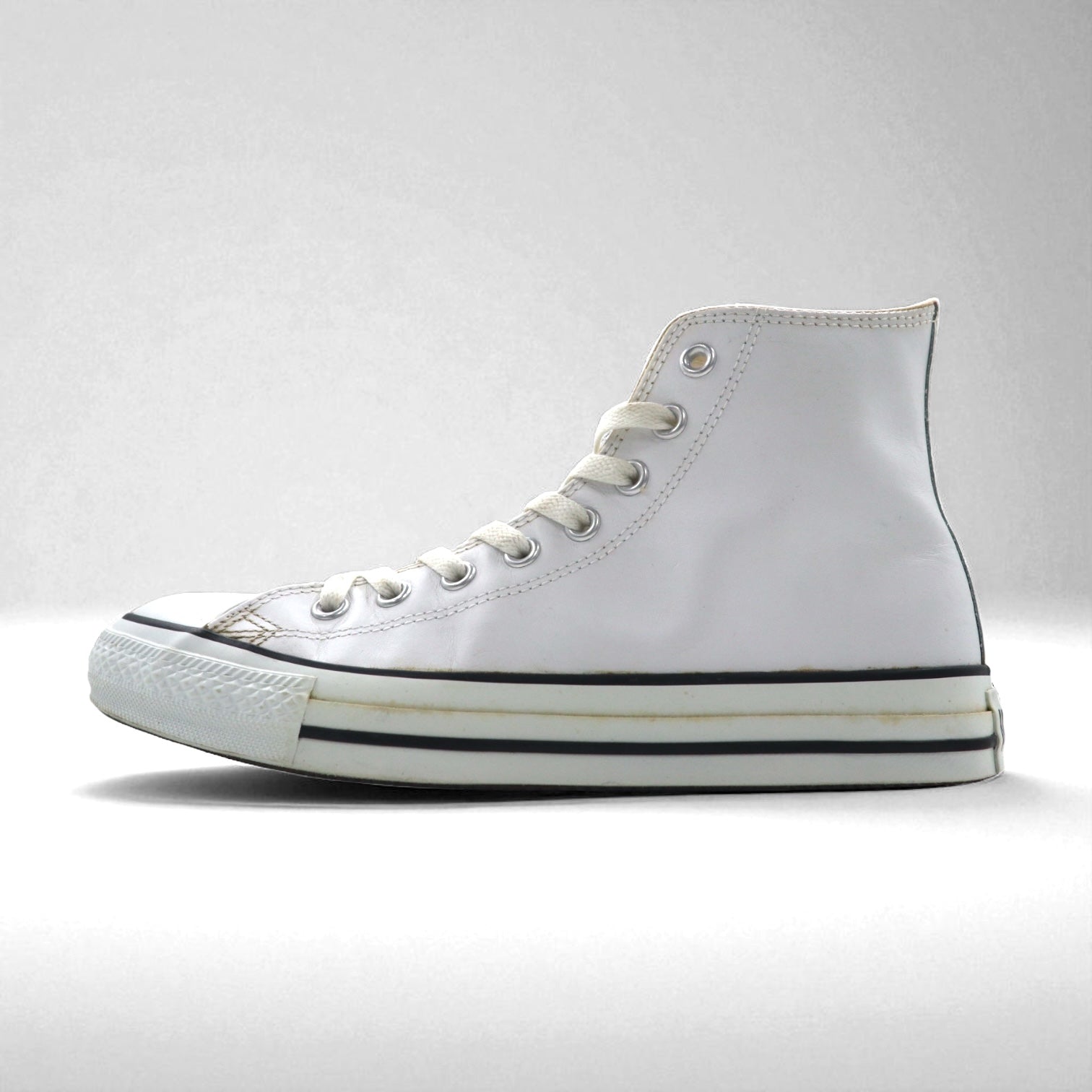 CONVERSE All Star in pelle alta 26 cm bianco pelle 18615