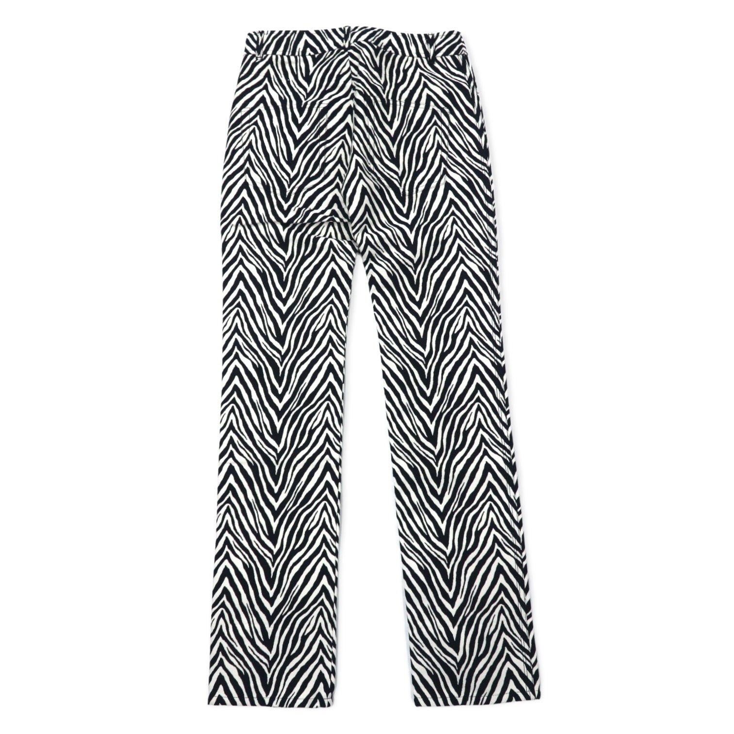 HELMUT LANG Pantaloni Motely Jacquard Zebra Spigato 2 Bianco Nero Misto Cotone Seta MONTLEY PANT H09HW210 Nuovo