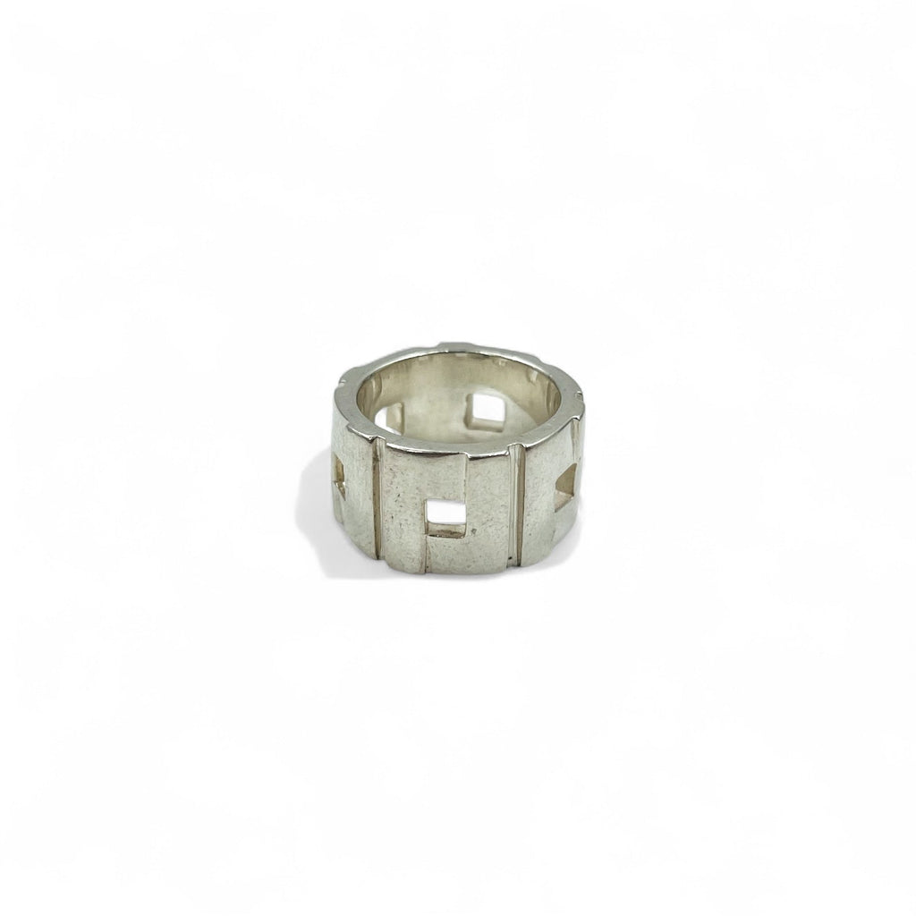 GUCCI Anello Modanista a Fascia Larga Misura 12 Argento 925 Quadrato Made in Italy
