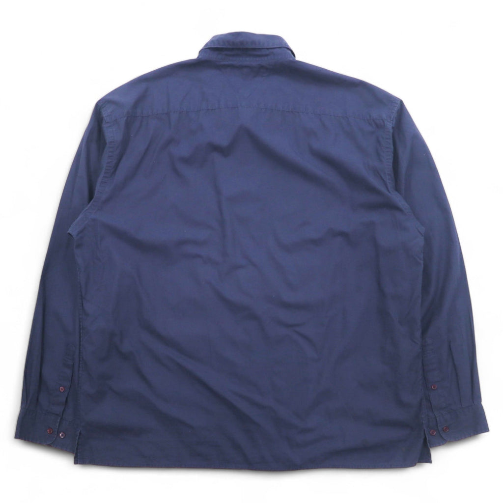 TOMMY HILFIGER anni '90 camicia elegante XXL blu navy taschino sul petto oversize logo