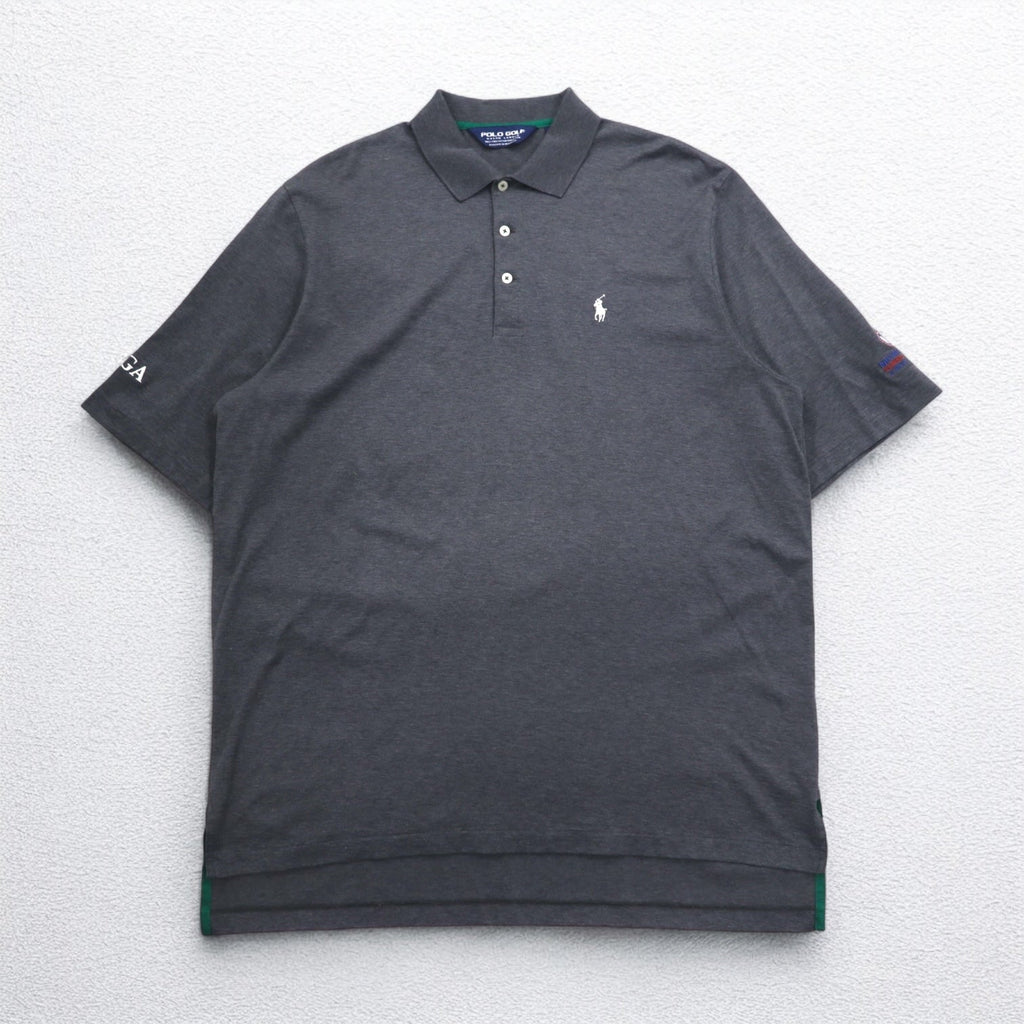 POLO GOLF RALPH LAUREN 90年代 ペルー製 ピマコットン ポロシャツ L グレー スモールポニー刺繍
