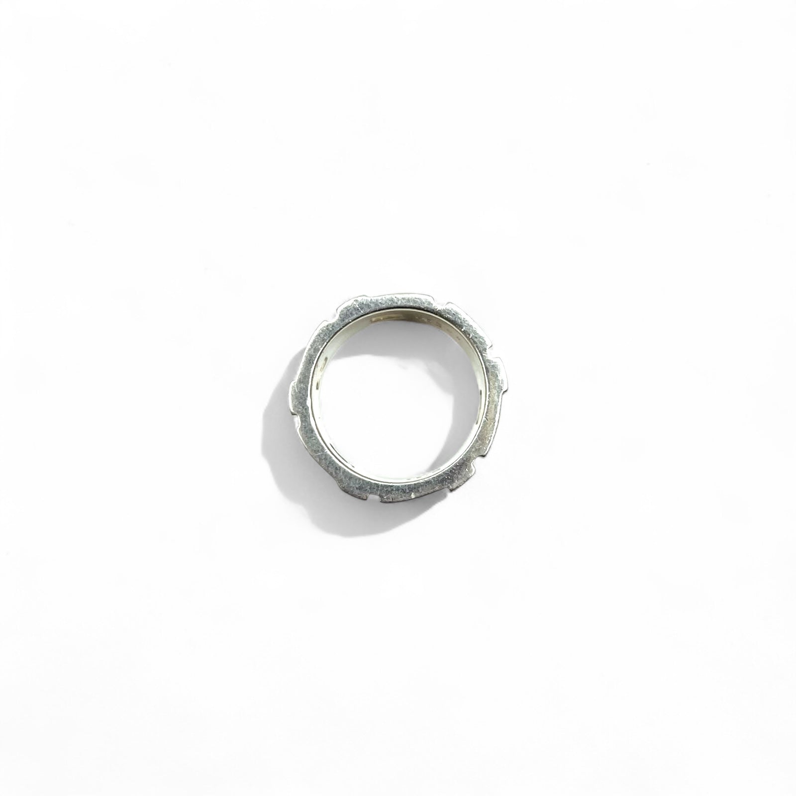 GUCCI Anello Modanista a Fascia Larga Misura 12 Argento 925 Quadrato Made in Italy