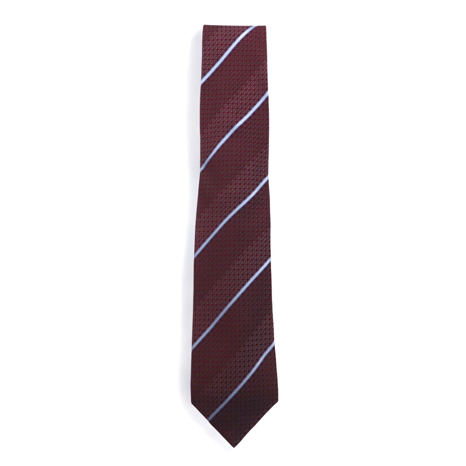 GUCCI Made in Italy Cravatta Bordeaux a Righe Regimental Seta Logo GG Tag Attuale