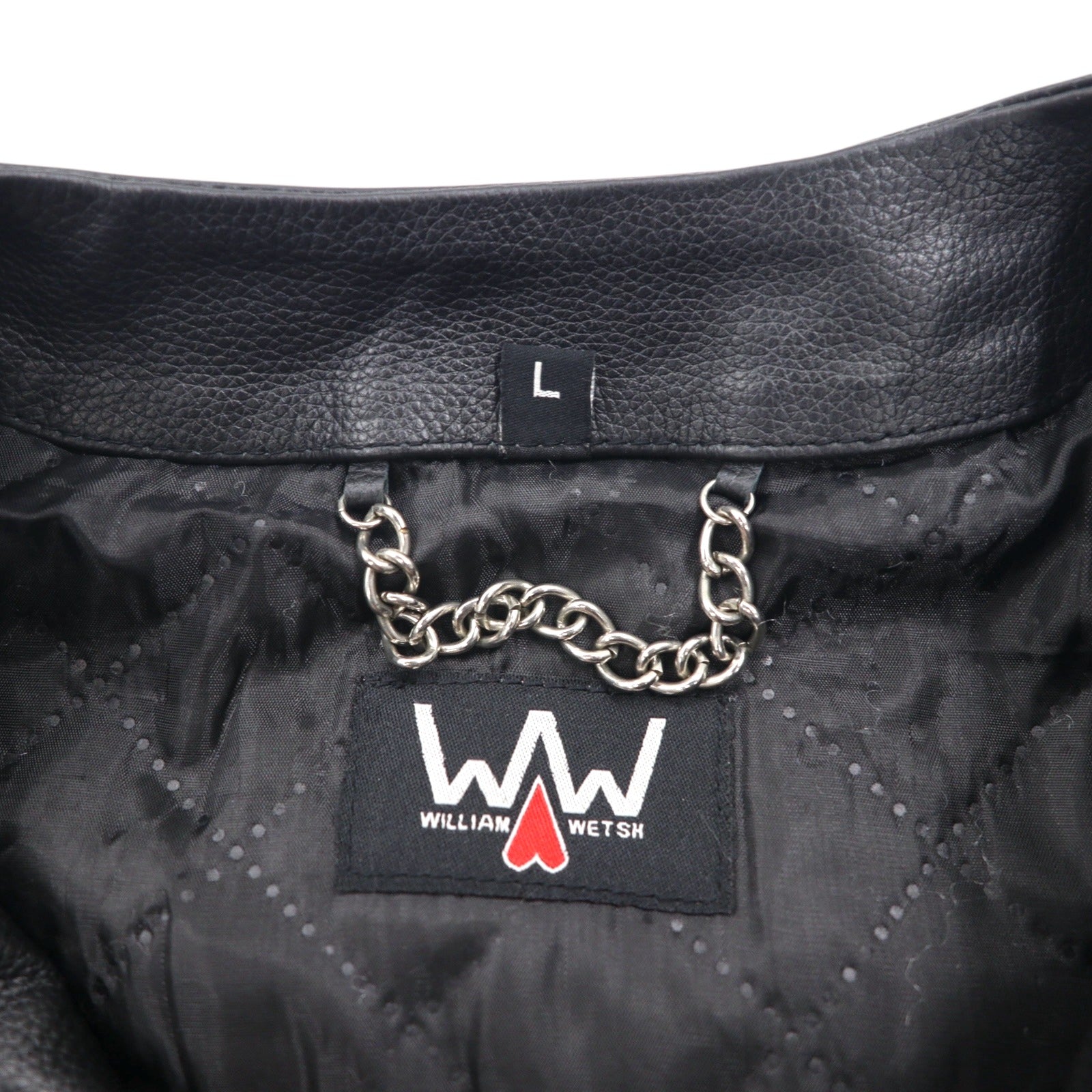 WILLIAM WETSH シングル ライダース バイカー ジャケット L スエード切替 コンビ リブ デザイン