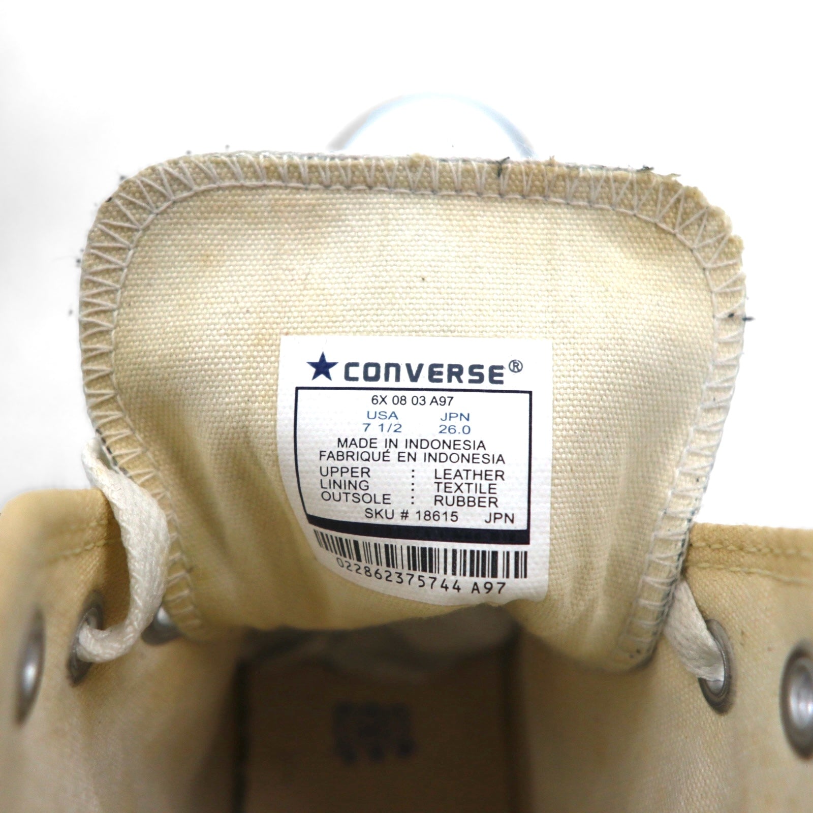 CONVERSE All Star in pelle alta 26 cm bianco pelle 18615