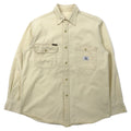 Calvin Klein Jeans USA製 90年代 ワークシャツ L ベージュ コットン