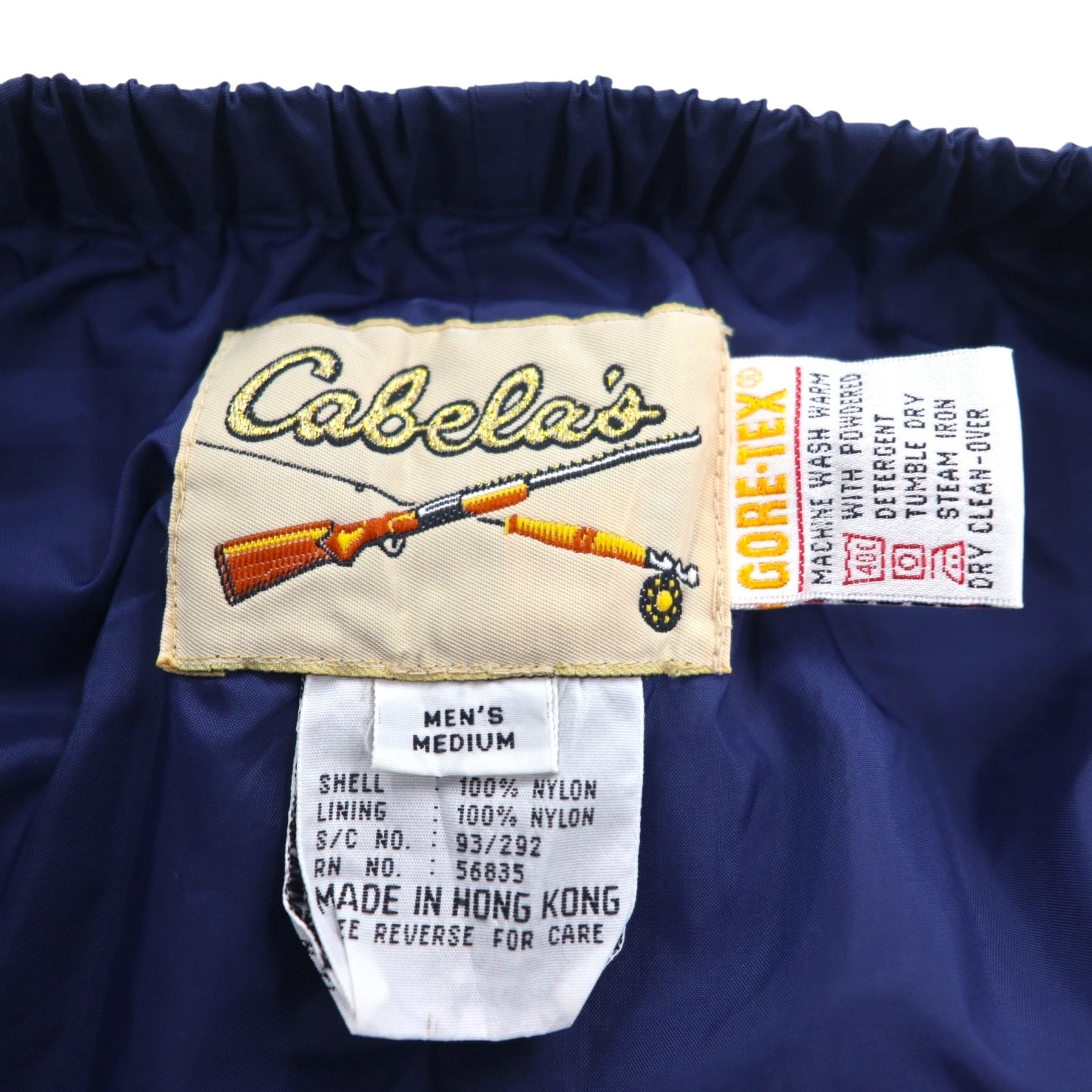 Cabela's anni '80 GORE-TEX Nylon Shell Pants M Blu scuro Cerniere sulle caviglie Spacchi