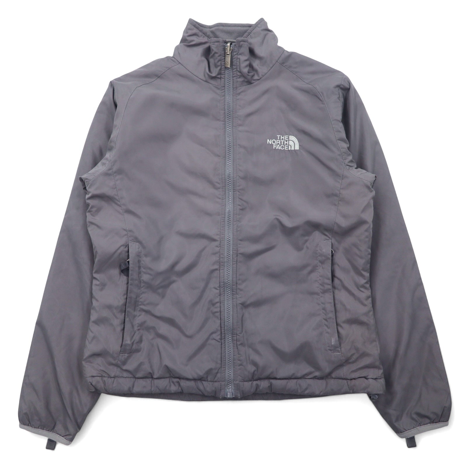 THE NORTH FACE Giacca imbottita con fodera in pile, imbottitura, taglia XS, grigio, poliestere, logo ricamato, coulisse