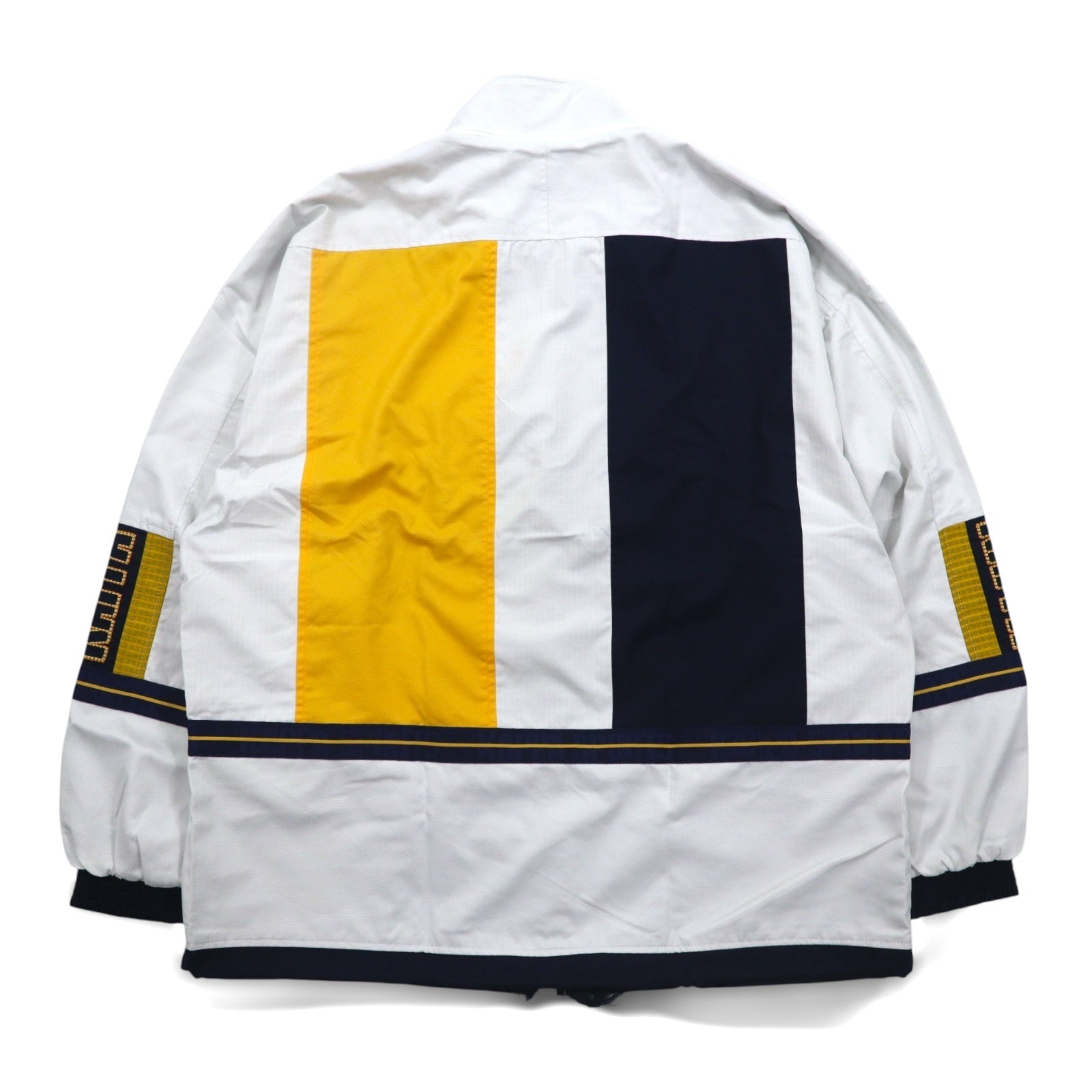KAPPA Anni '90 Track Jacket Tuta XL Bianco Color Block Fodera in rete Logo ricamato