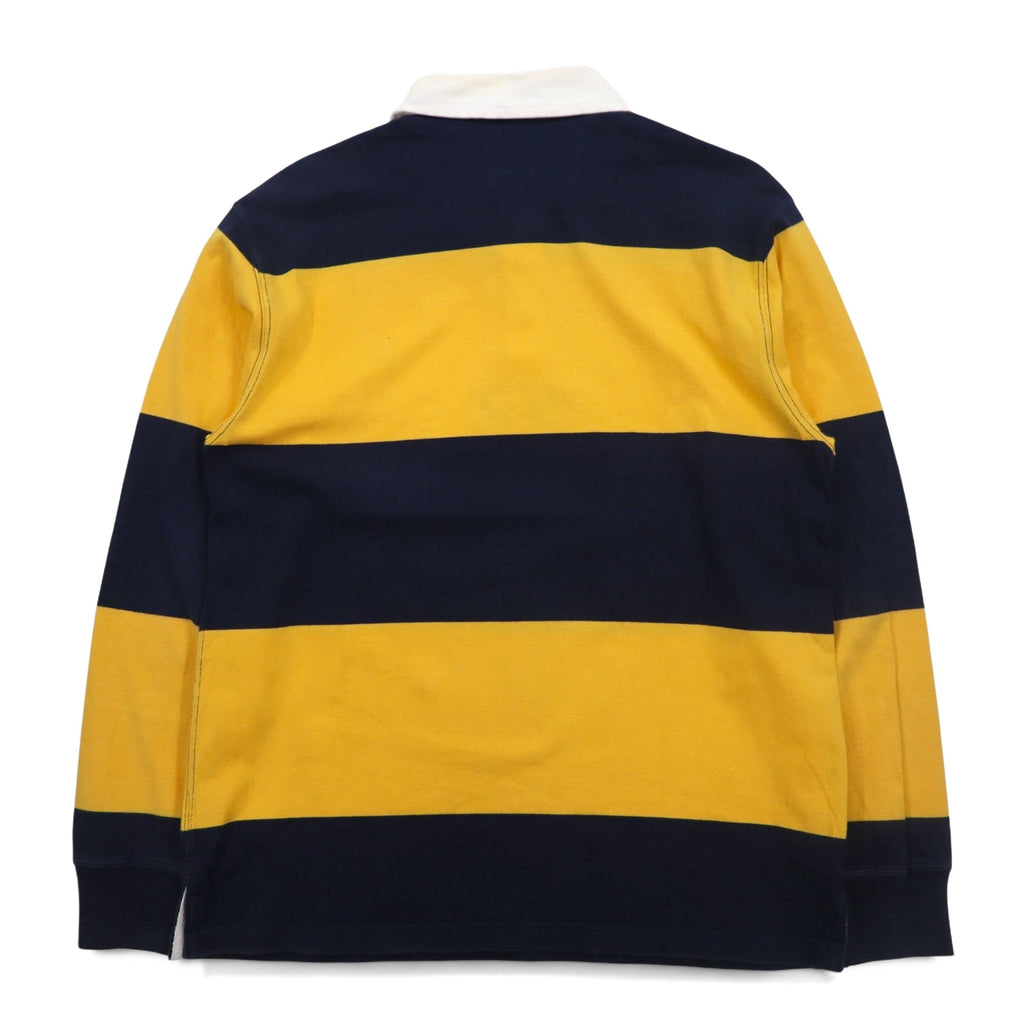 Polo by Ralph Lauren anni '90, maglietta rugby a righe, taglia S, gialla, cotone, ricamo piccolo pony