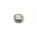 Anello vintage in argento con fiore, croce floreale, taglia 17, in argento 925