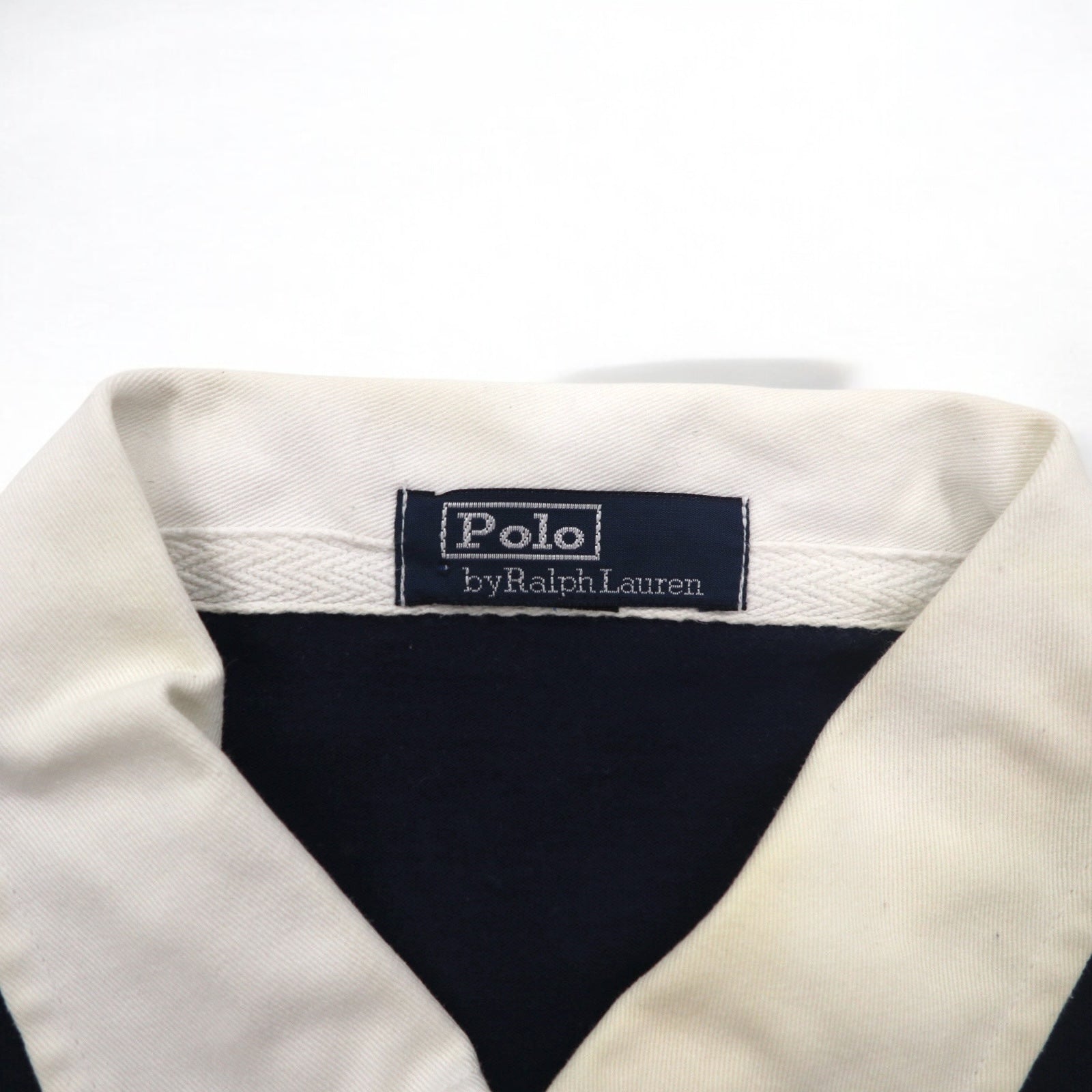 Polo by Ralph Lauren anni '90, maglietta rugby a righe, taglia S, gialla, cotone, ricamo piccolo pony