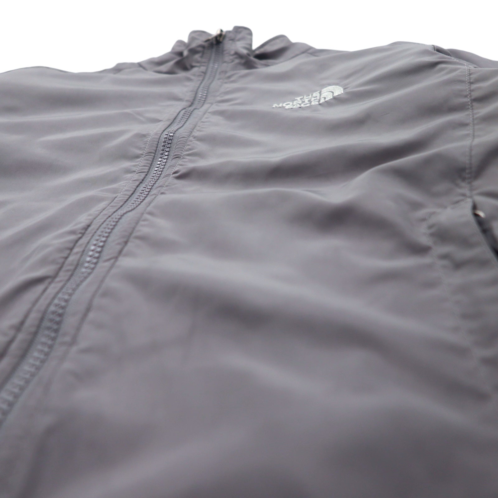 THE NORTH FACE フリースライナー インサレーションジャケット 中綿 XS グレー ポリエステル ロゴ 刺繍 ドローコード