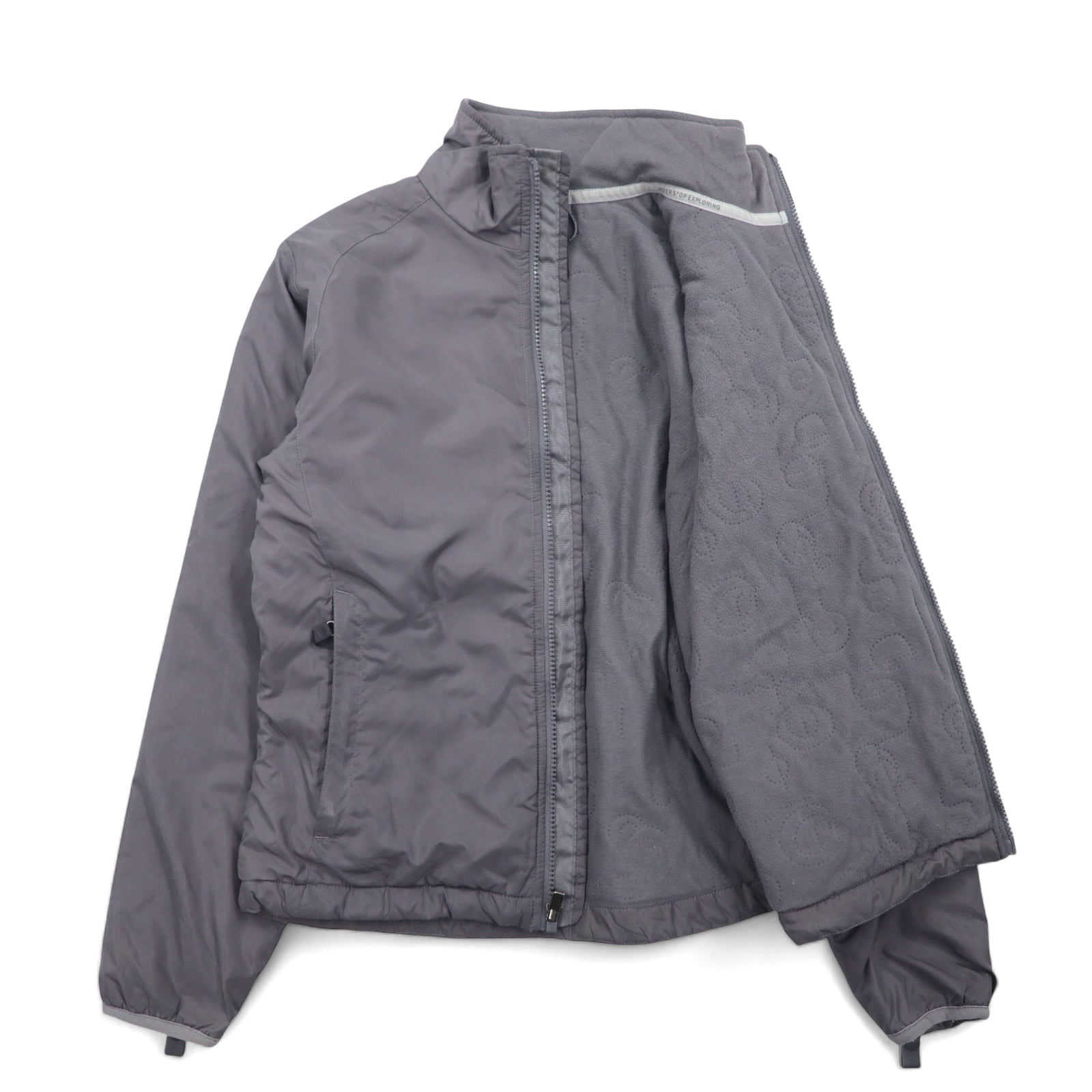 THE NORTH FACE Giacca imbottita con fodera in pile, imbottitura, taglia XS, grigio, poliestere, logo ricamato, coulisse