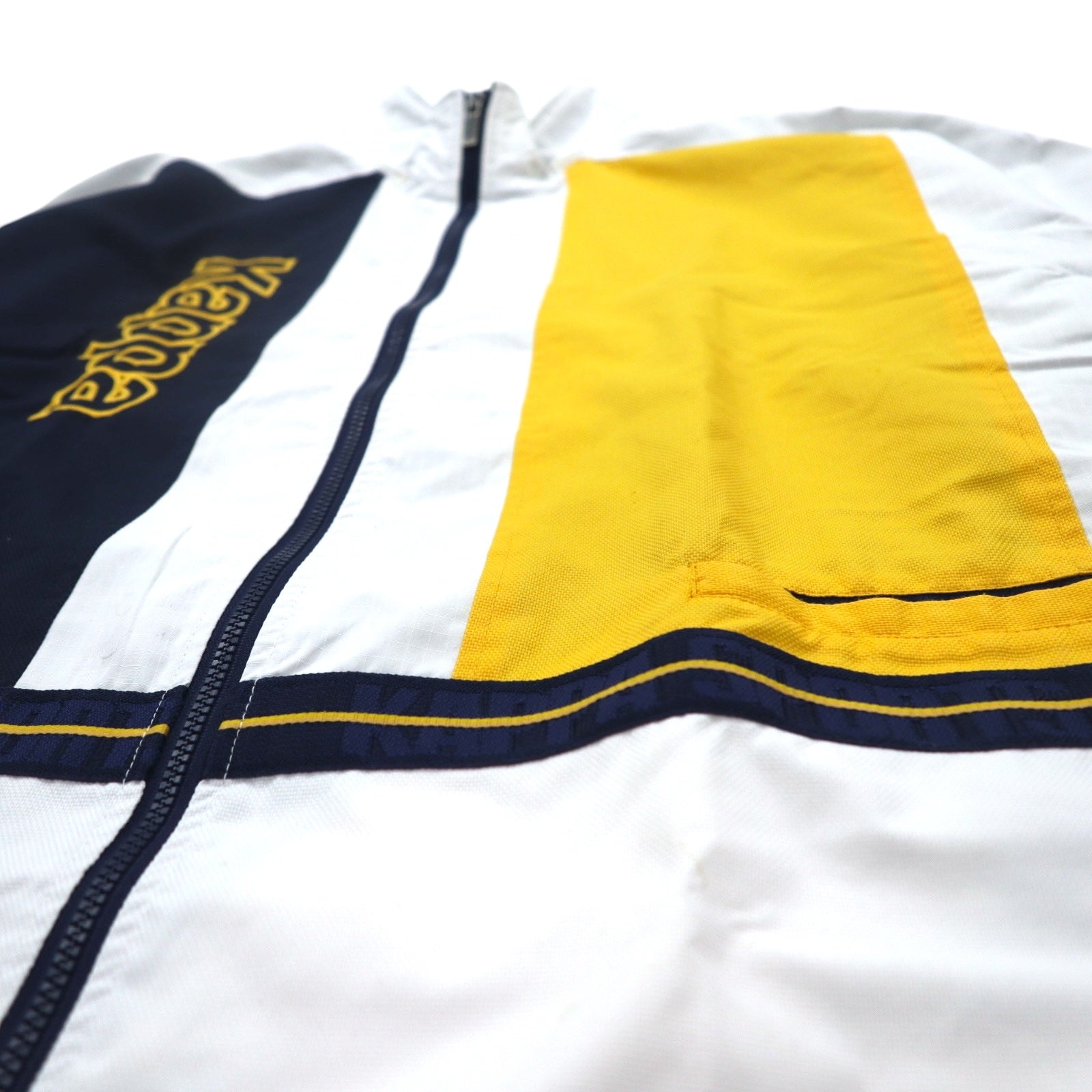 KAPPA Anni '90 Track Jacket Tuta XL Bianco Color Block Fodera in rete Logo ricamato