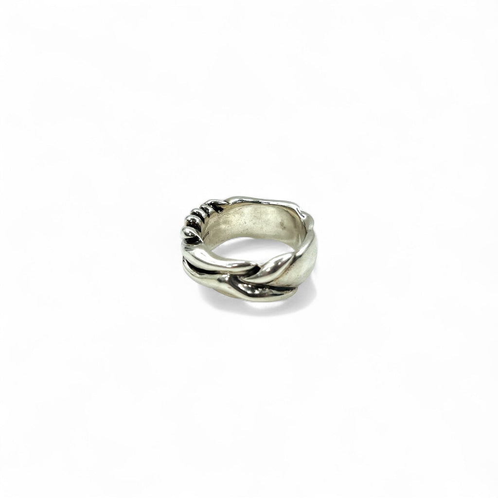 Anello vintage in argento con fiore, croce floreale, taglia 17, in argento 925