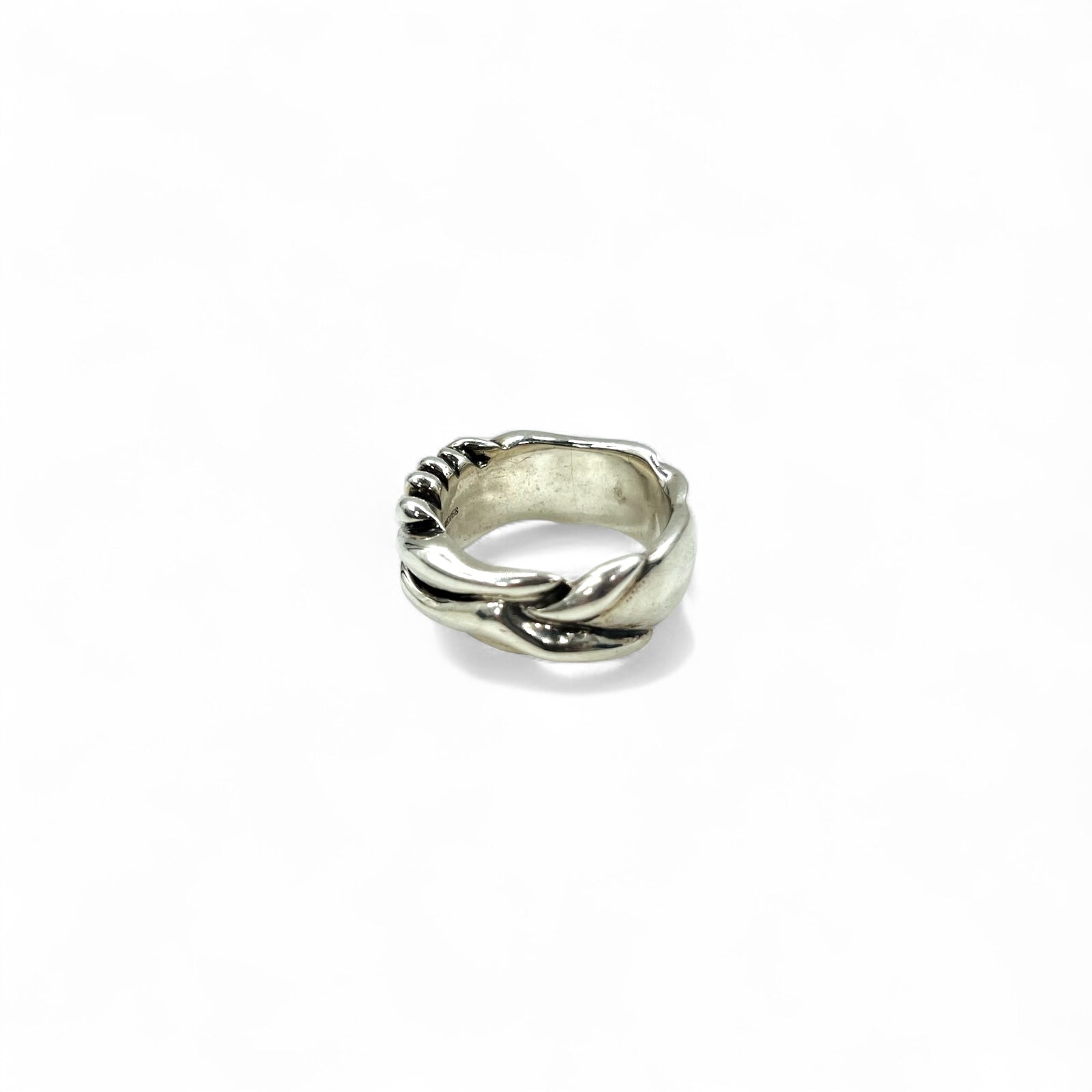 Anello vintage in argento con fiore, croce floreale, taglia 17, in argento 925