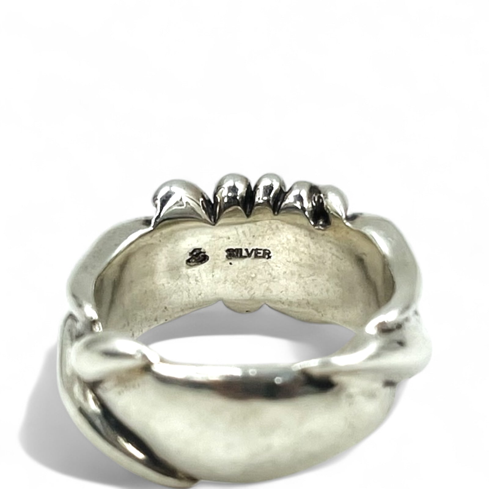 Anello vintage in argento con fiore, croce floreale, taglia 17, in argento 925
