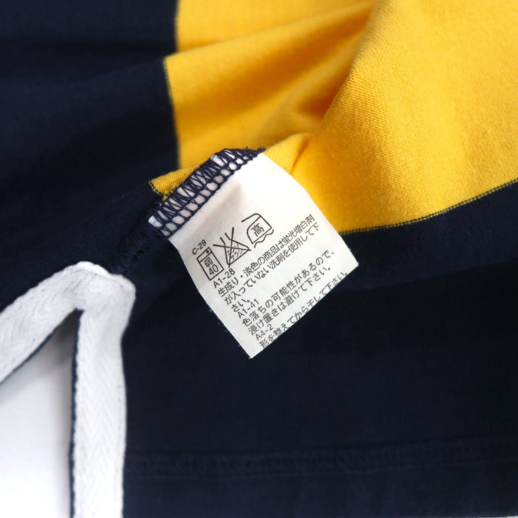 Polo by Ralph Lauren anni '90, maglietta rugby a righe, taglia S, gialla, cotone, ricamo piccolo pony