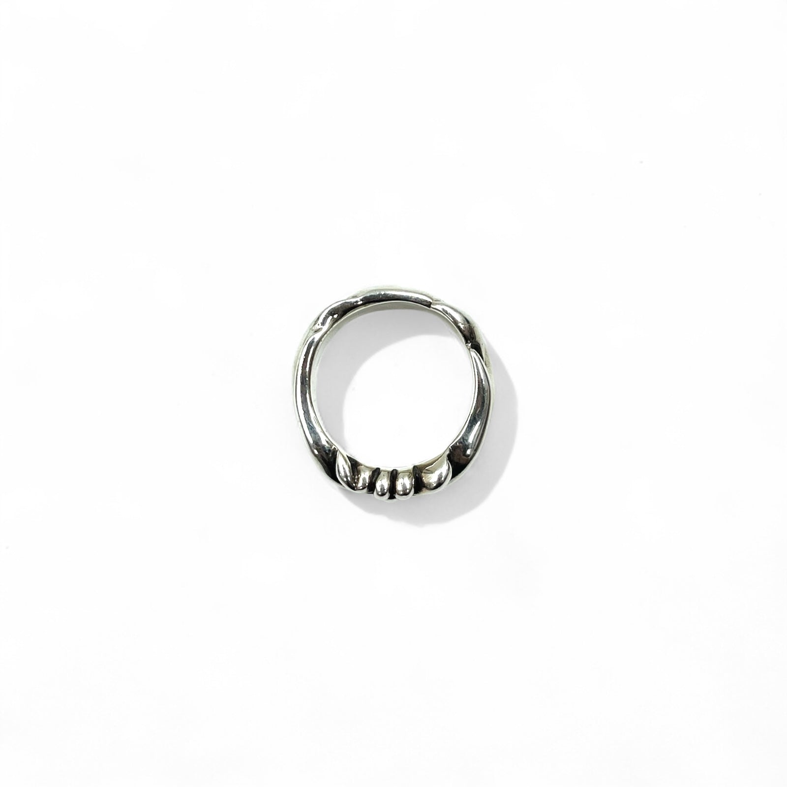 Anello vintage in argento con fiore, croce floreale, taglia 17, in argento 925