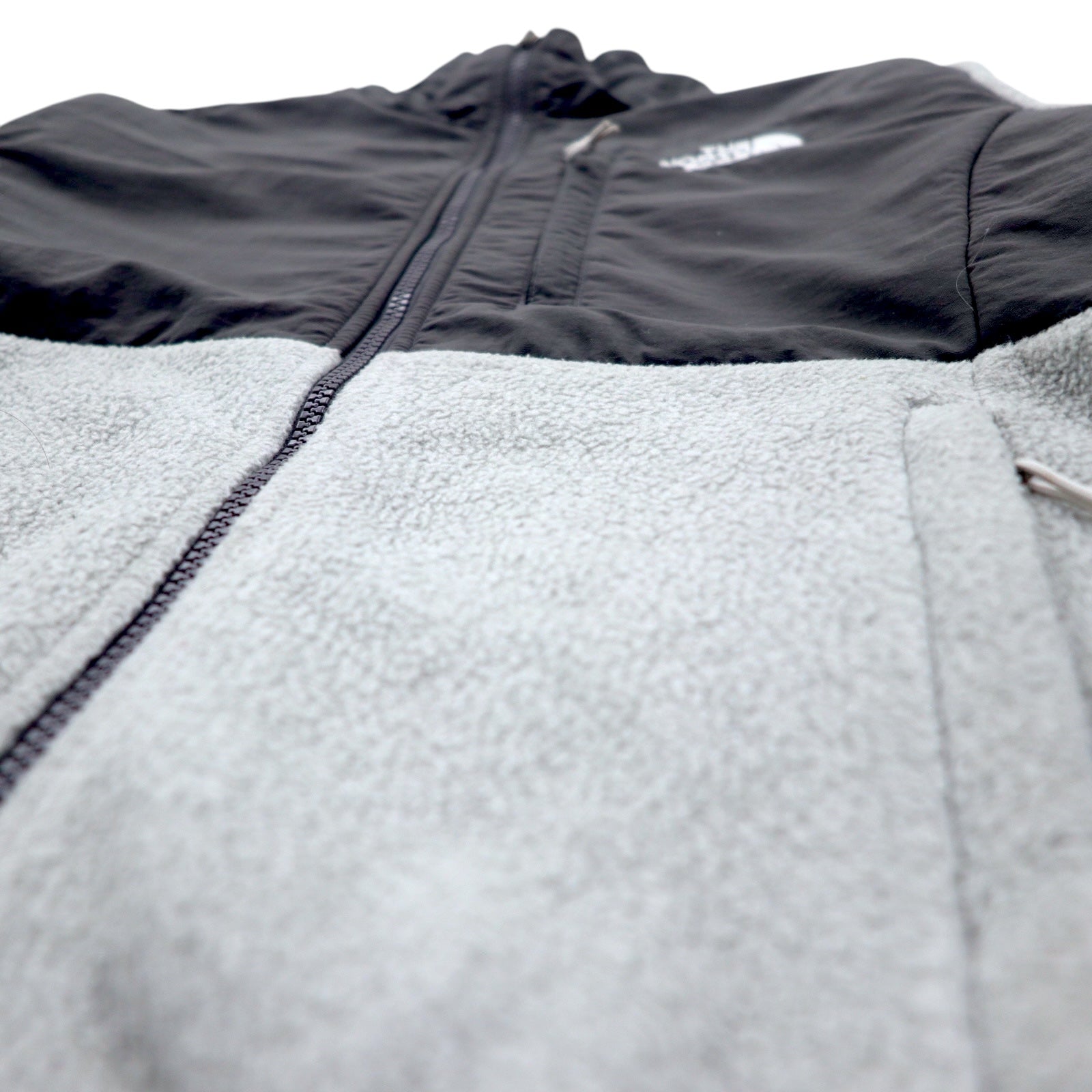 THE NORTH FACE デナリジャケット POLARTEC ポーラテック フリースジャケット S グレー ポリエステル ロゴ 刺繍