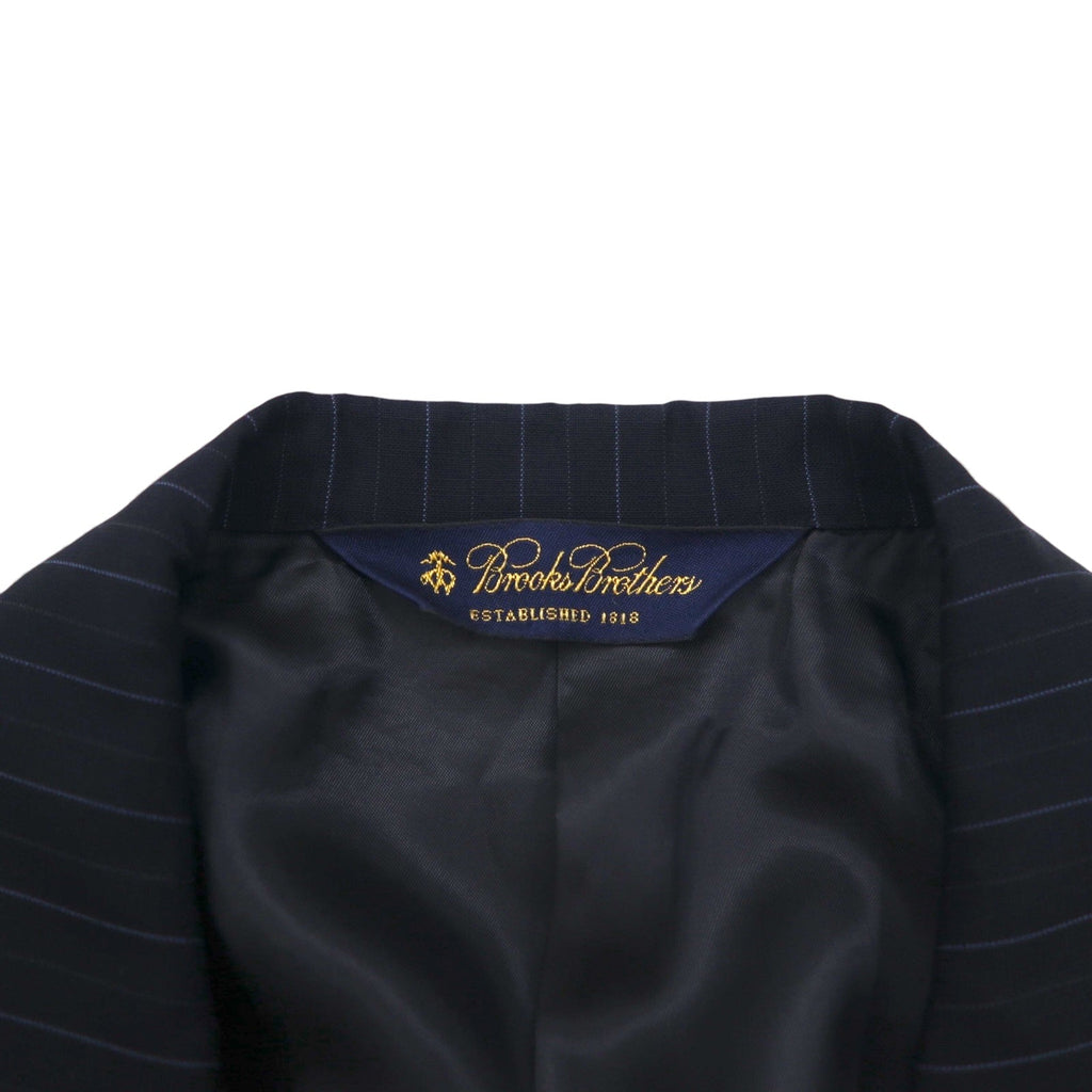 Brooks Brothers Completo 3 bottoni M Blu scuro Gessato Lana Fatto in Giappone