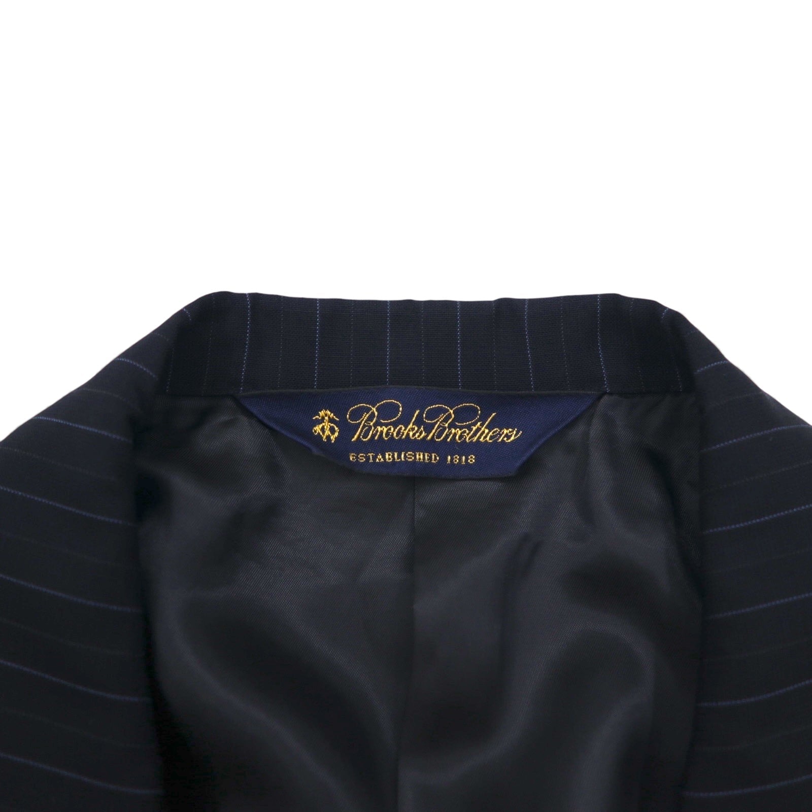 Brooks Brothers Completo 3 bottoni M Blu scuro Gessato Lana Fatto in Giappone