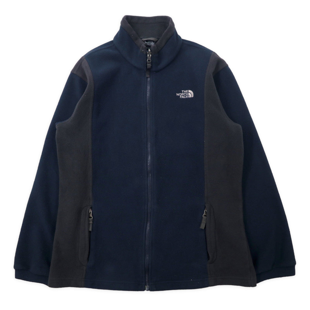 THE NORTH FACE giacca in pile con zip intera, taglia M, blu navy, poliestere, logo ricamato
