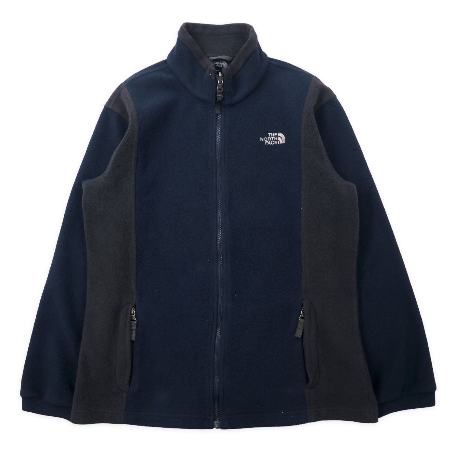 THE NORTH FACE giacca in pile con zip intera, taglia M, blu navy, poliestere, logo ricamato